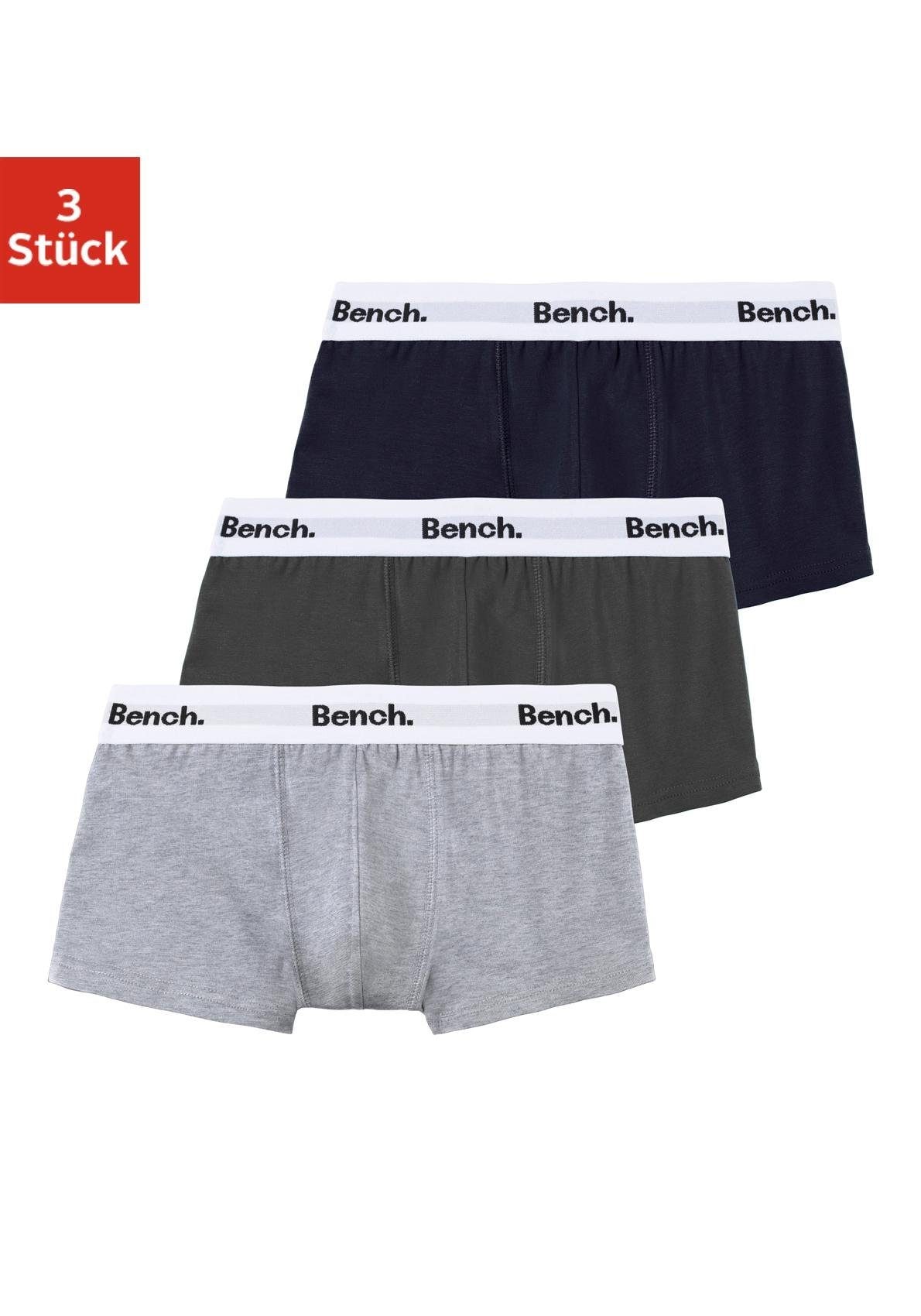 Bench. Boxer, (Packung, 3 St.), mit weißem Bund mit Bench Schriftzug günstig online kaufen