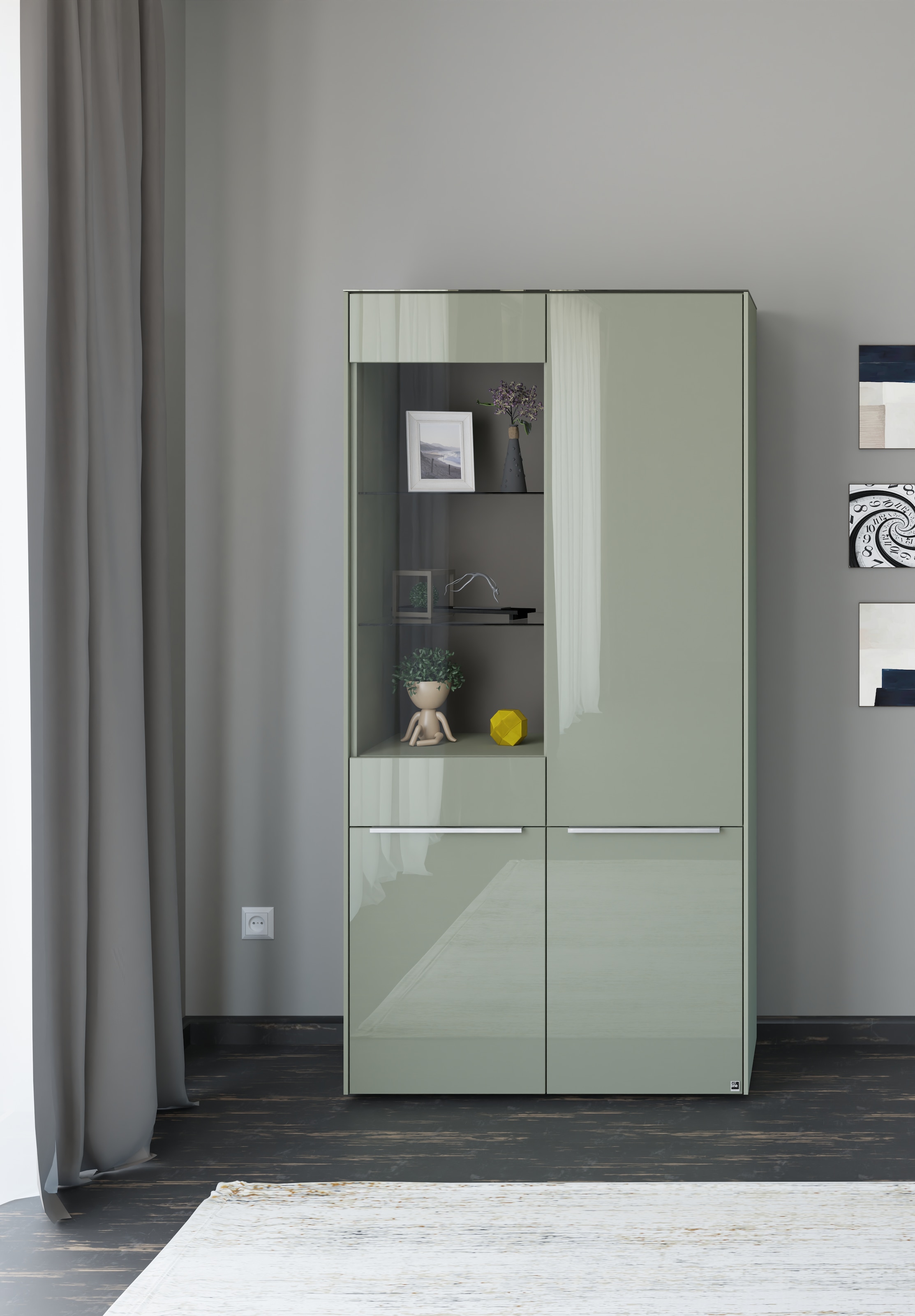 set one by Musterring Standvitrine »Reno« 1 Stk. tlg. Mit Gleitern und in verschiedenen Farben erhältlich