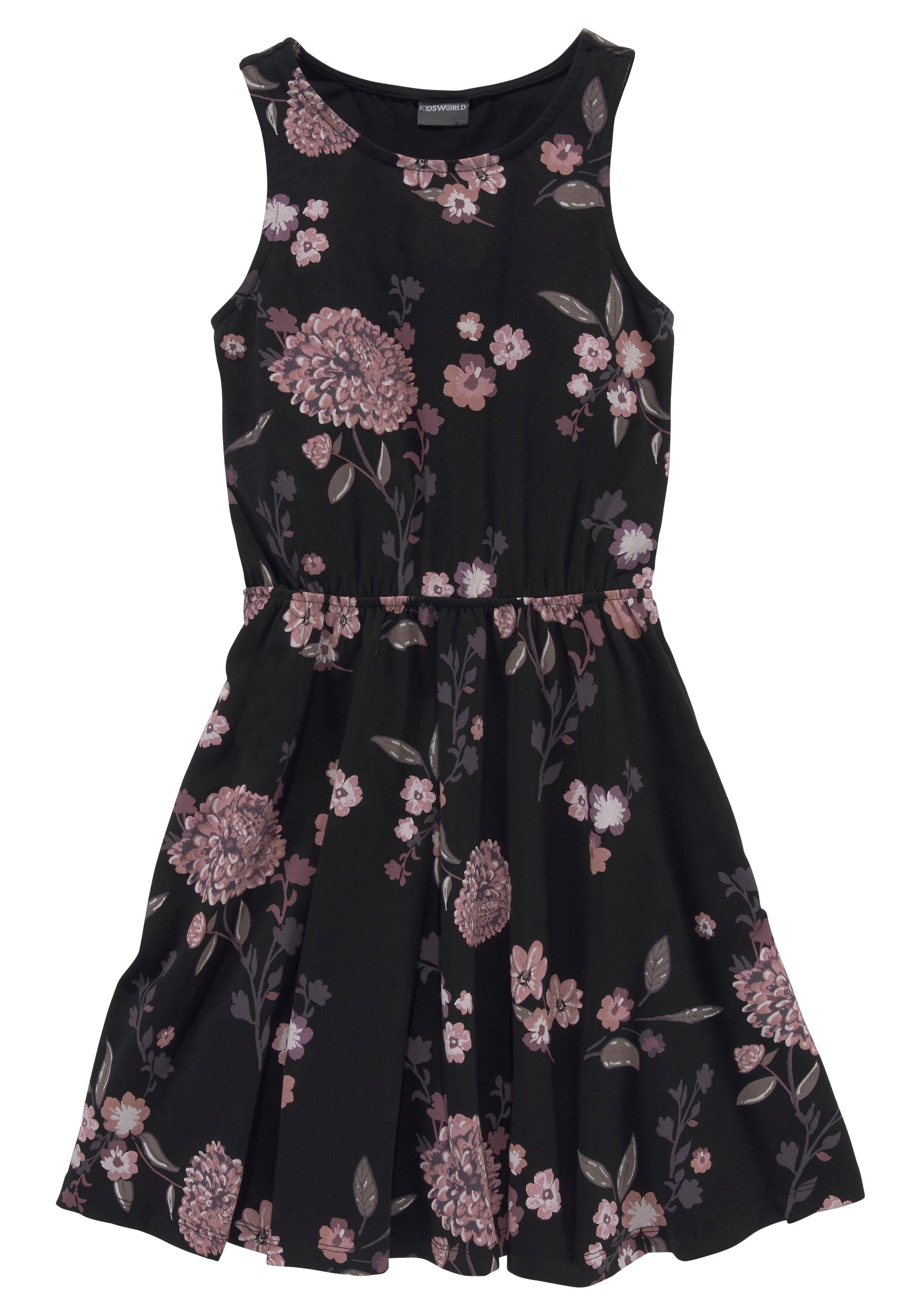 KIDSWORLD Jerseykleid »Trägerkleid mit Blumenmuster« festliche Anlässe,  ärmelloses Kleid