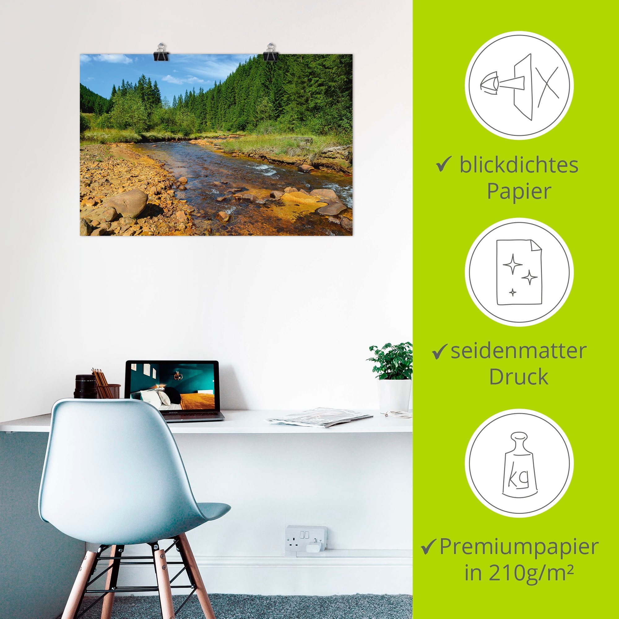 Artland Wandbild »Fluss Neagra, Caliman-Nationalpark«, Gewässer, (1 St.), als Alubild, Outdoorbild, Poster in verschied. Größen