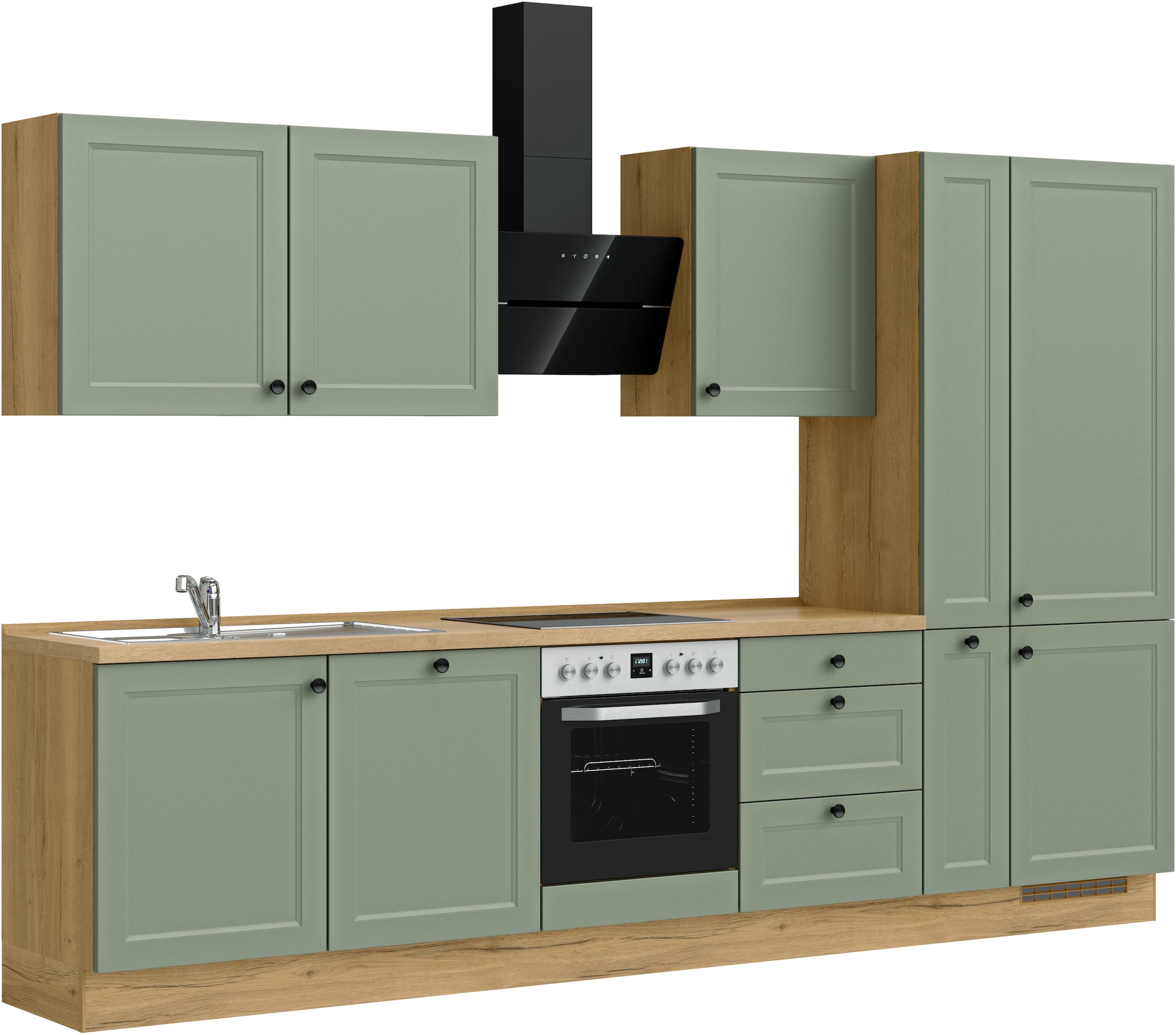 nobilia® Küchenzeile »"Cascada II"«, vormontiert, Breite 330 cm, Ausrichtung wählbar, wahlw. mit E-Geräten