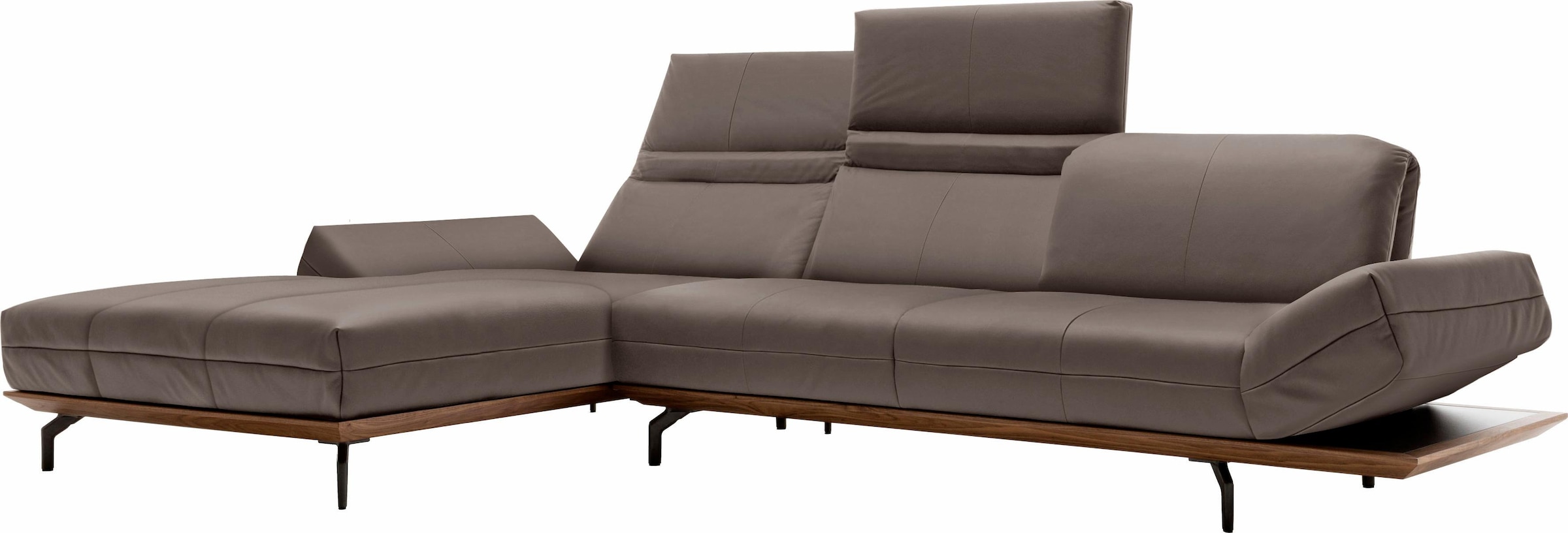 Creation BY ROLF BENZ Ecksofa »CR.420, Designecksofa, L-Form«, in 2 Qualitäten, Holzrahmen in Eiche Natur oder Nußbaum, Breite 313 cm