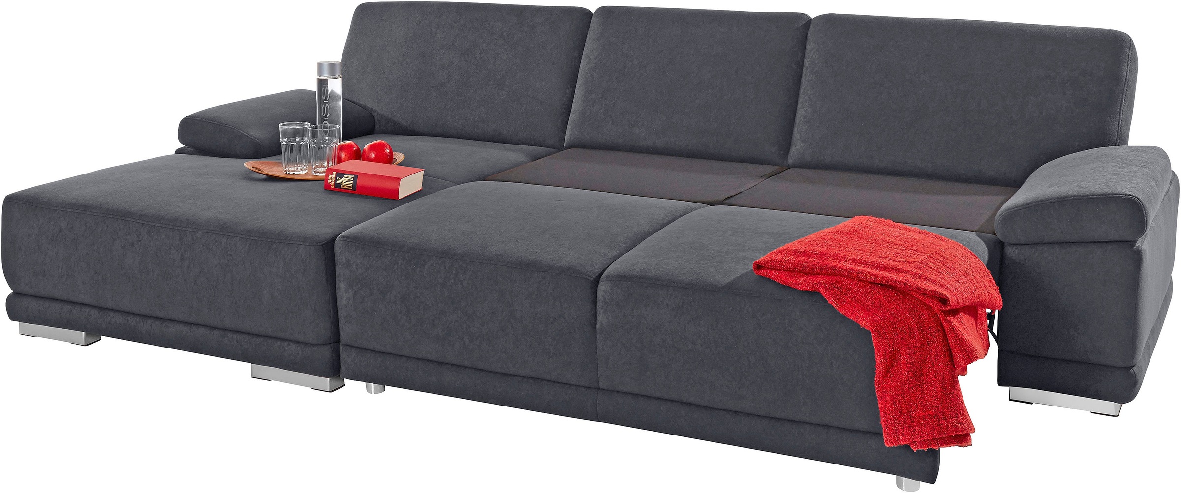 sit&more Ecksofa »Coria L-Form«, mit XL-Recamiere, wahlweise mit Bettfunktion