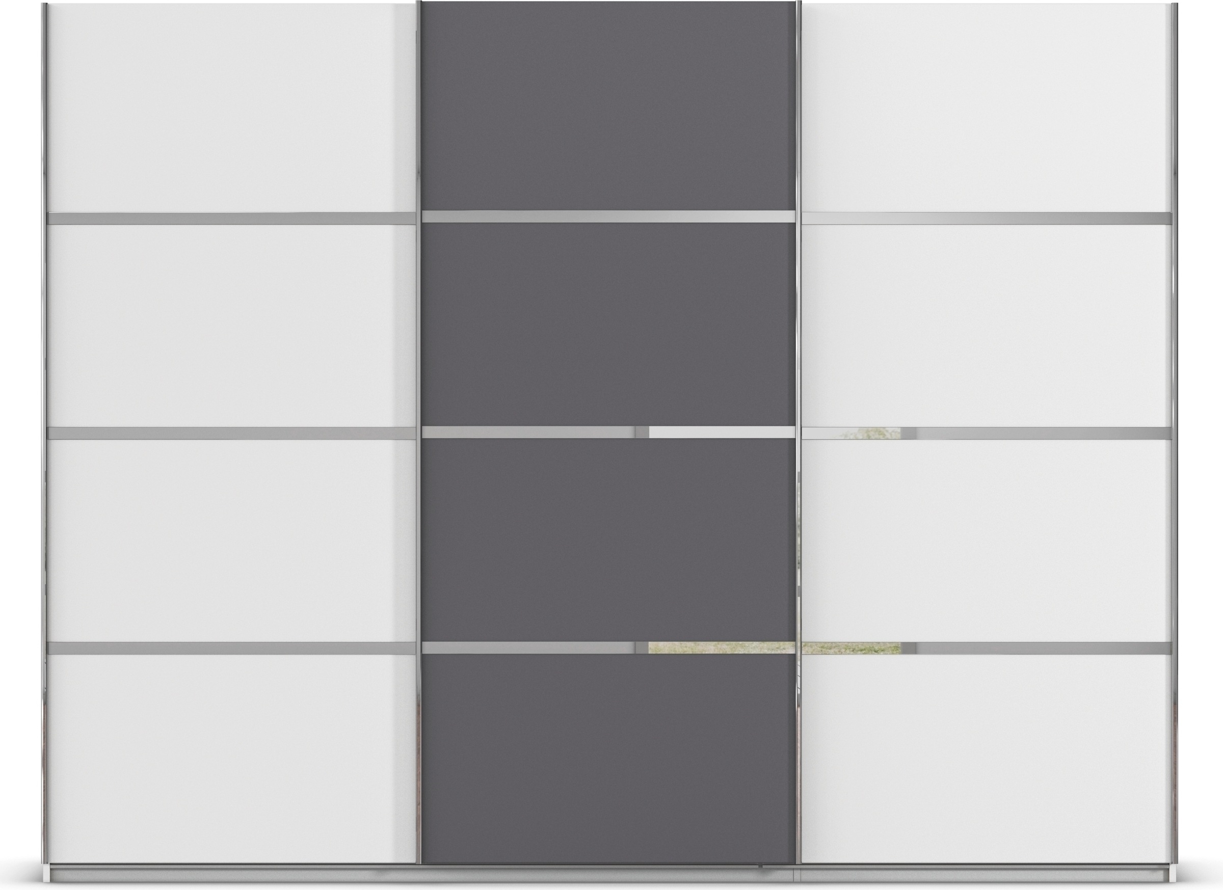 rauch Kleiderschrank »Schwebetürenschrank Garderobe Schrank TOP ANGEBOT Avola«, (in 3 verschiedenen Ausstattungen BASIC/CLASSIC/PREMIUM), mit eleganten Zierleisten in Chrom, Schwarz oder Weiß MADE IN GERMANY