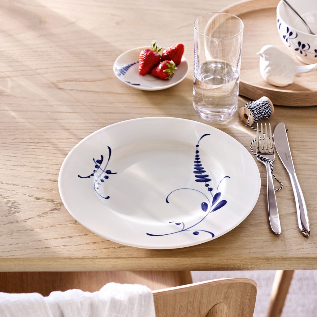 Villeroy & Boch Suppenteller »Suppenteller Vieux Luxembourg Brindille ø 24,2 cm weiß-blau«
