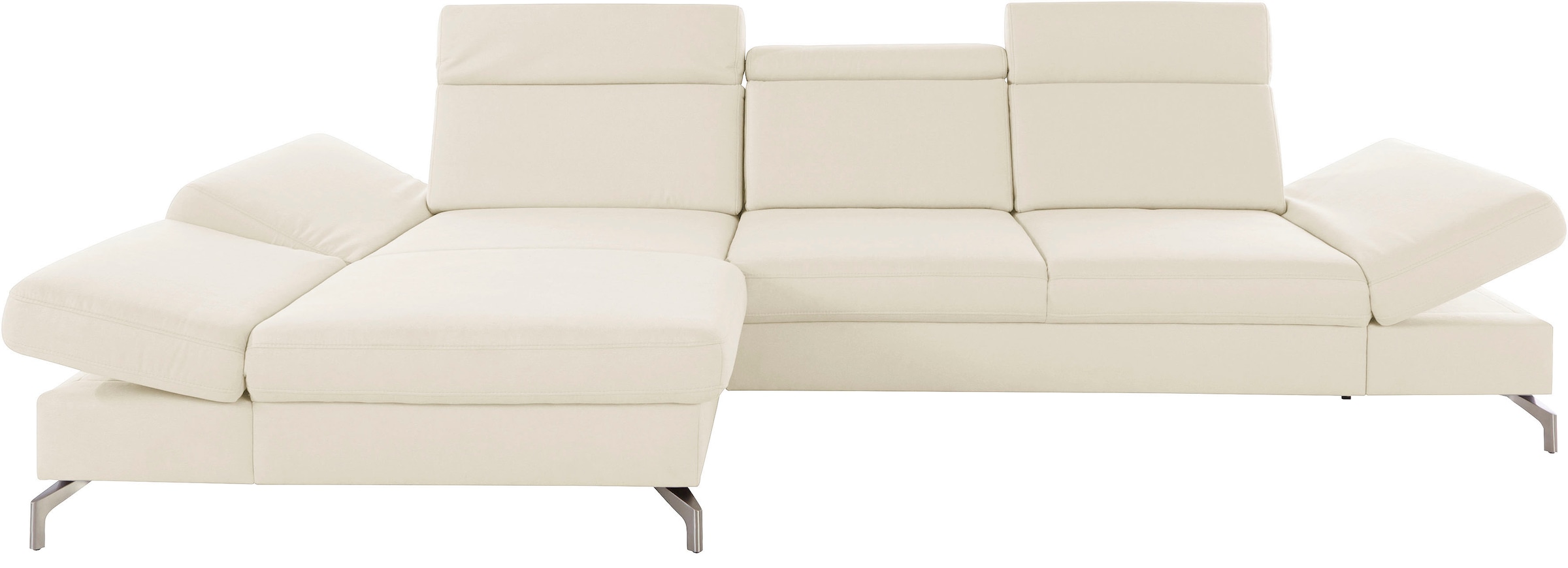 sit&more Ecksofa »Brisbane L-Form«, Fußhöhe 12 cm, inklusive Sitztiefen-, Armteil- und Kopfteilverstellung