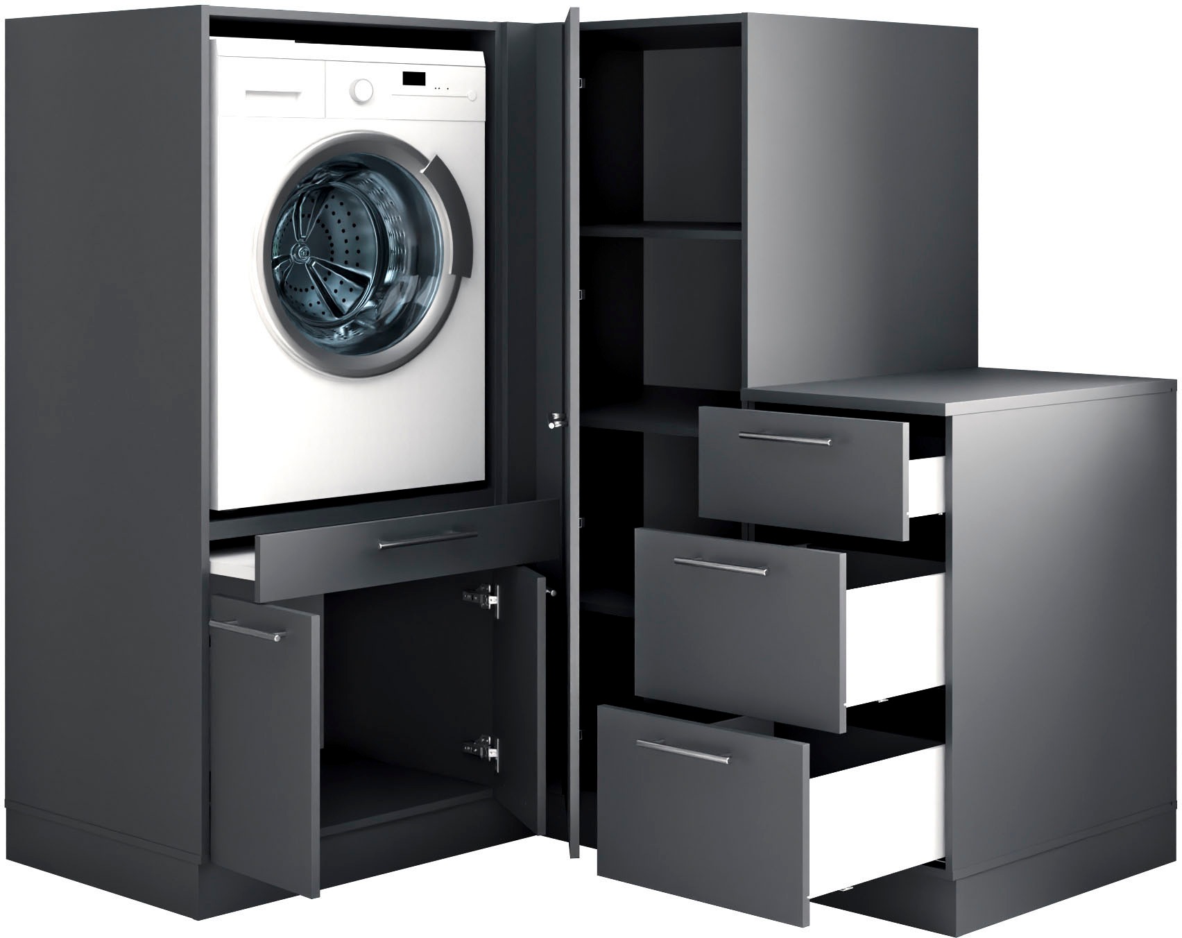 Laundreezy Mehrzweckschrank-Set »Laundreezy, 3-tlg. Mehrzweckschrank-Set B/H/T 150/162/68 cm« 3 Stk. tlg.