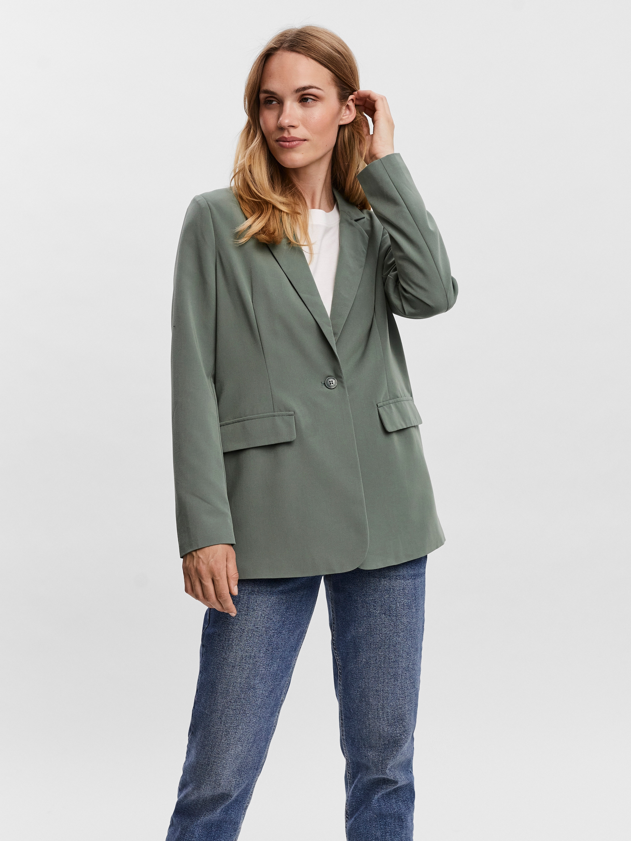 Vero Moda Longblazer »VMZELDA LS LOOSE BLAZER NOOS« lässige Form, 1-Knopf Verschluss
