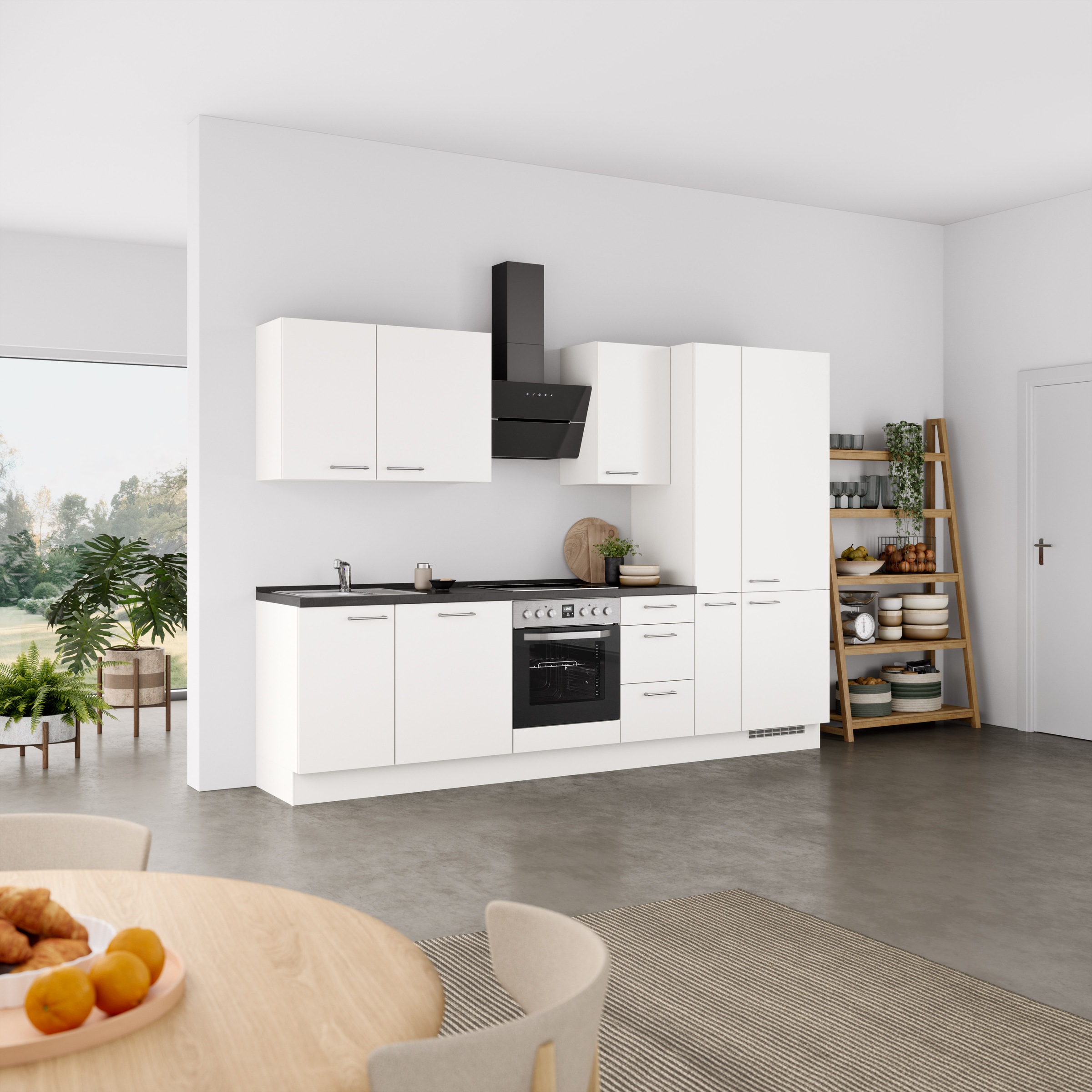 nobilia® Küchenzeile »"Laser II"«, vormontiert, Ausrichtung wählbar, Breite 300 cm, wahlw. mit E-Geräten