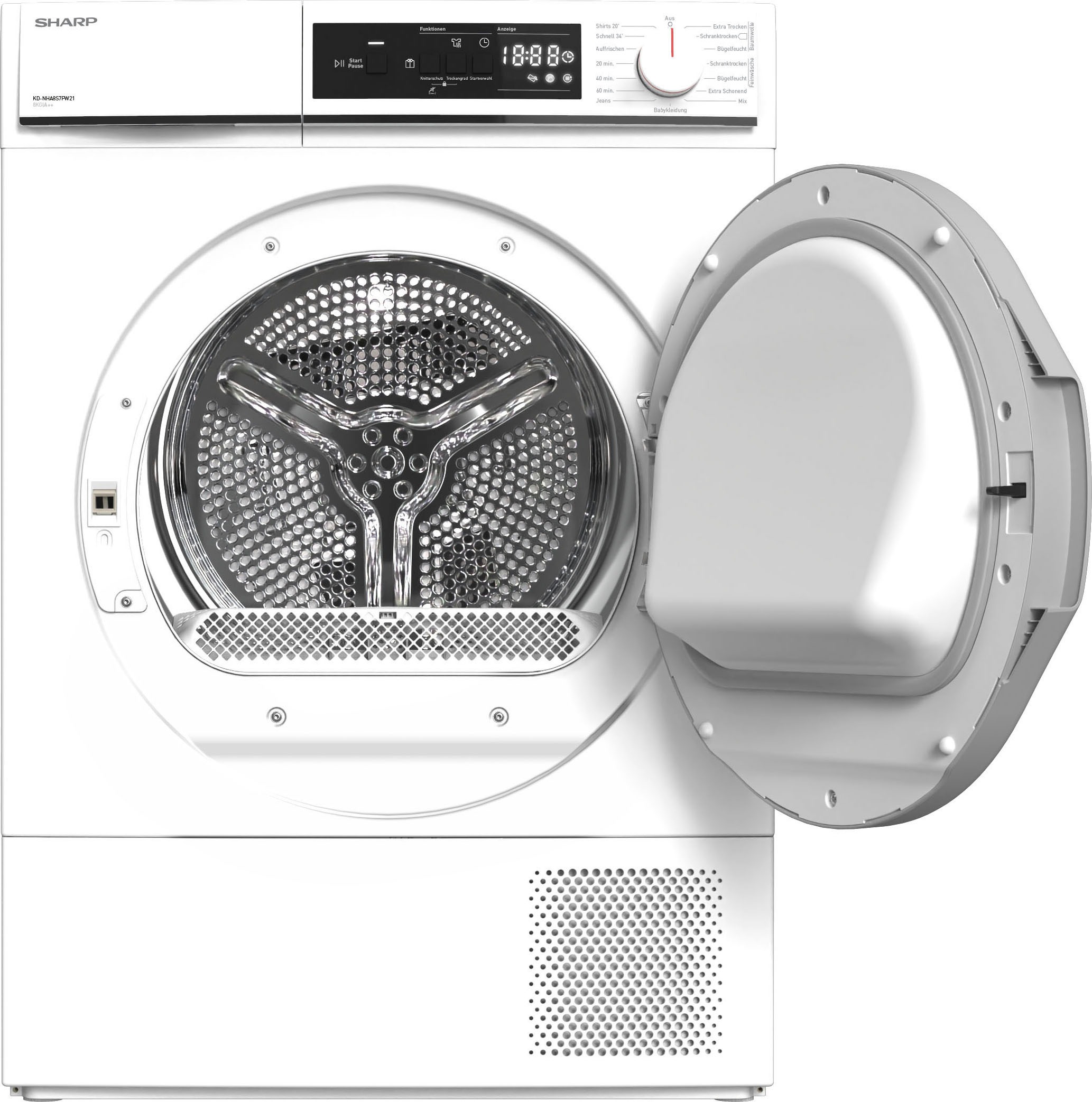 Sharp Wärmepumpentrockner »KD-NHA8S7PW21-DE«, Serie T, 8 kg