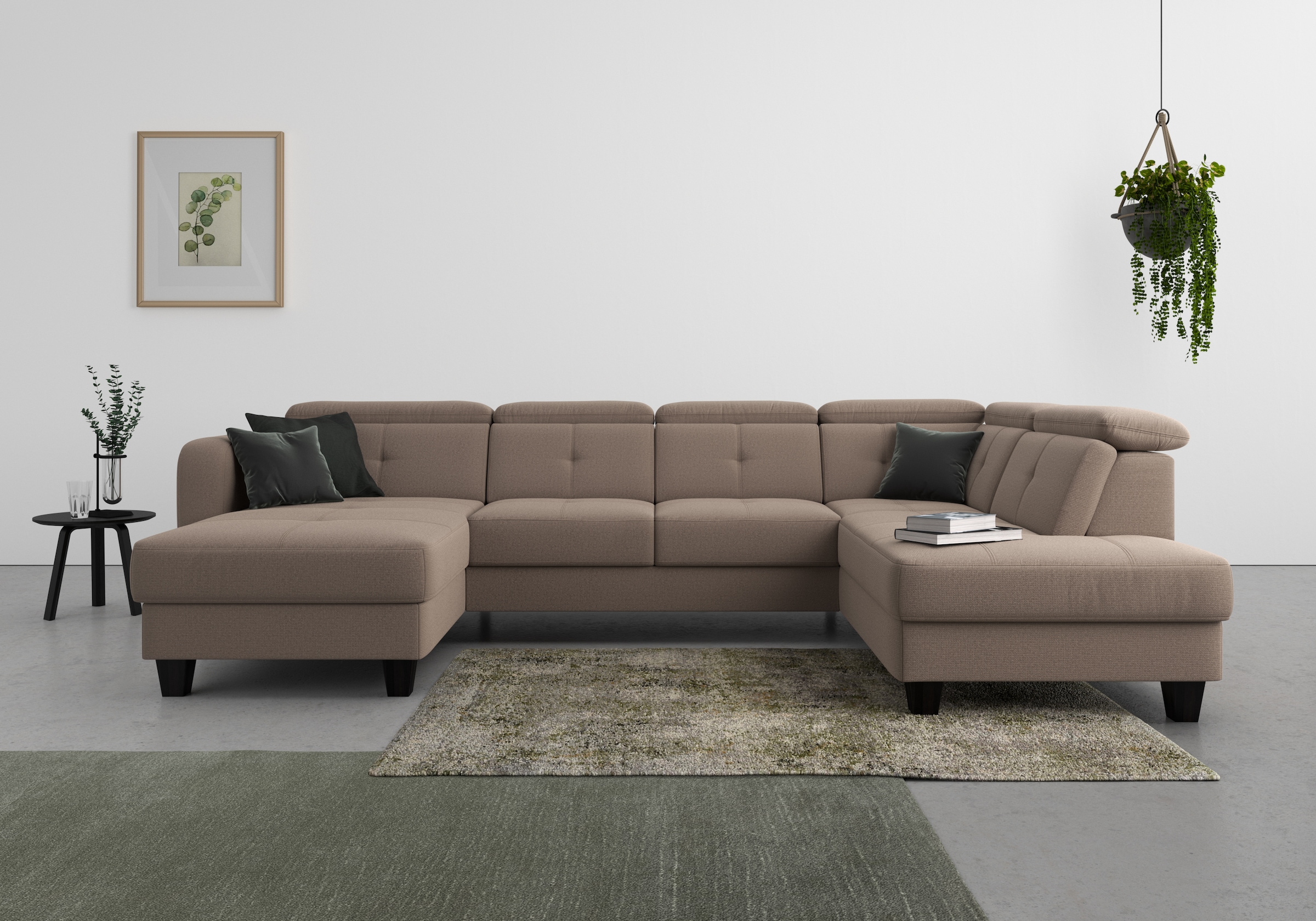 sit&more Wohnlandschaft »Belluci U-Form« Kopfteilverstellung und Federkern, günstig online kaufen