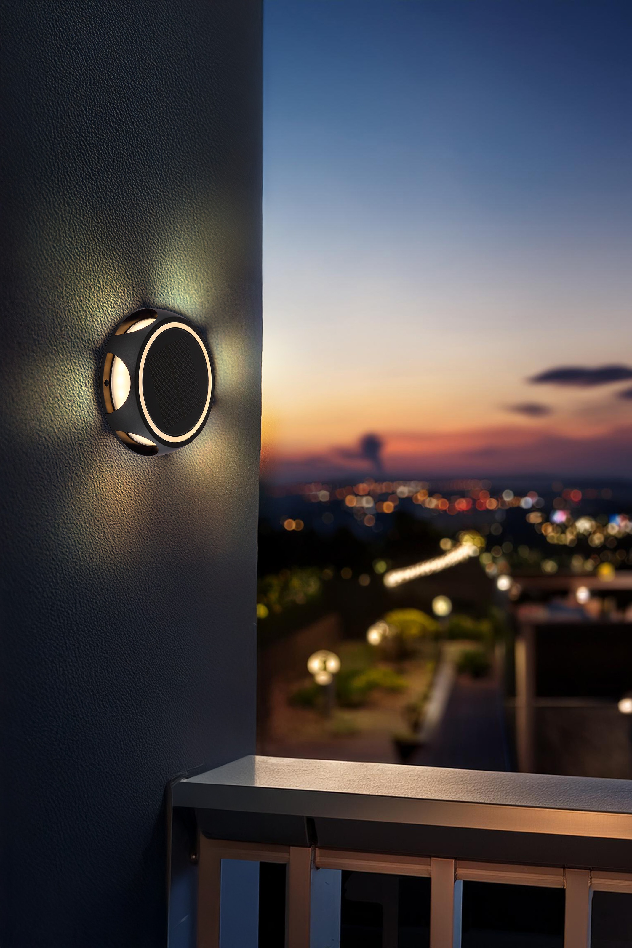 GLOBO LIGHTING LED Solarleuchte »SOLARLEUCHTE ALUMINIUM DRUCKGUSS SCHWARZ MATT, 1XL« LED-Modul 1 Stk. Warmweiß Solar Garten Terrasse Außenbeleuchtung Funktionsleuchte Außenbereich