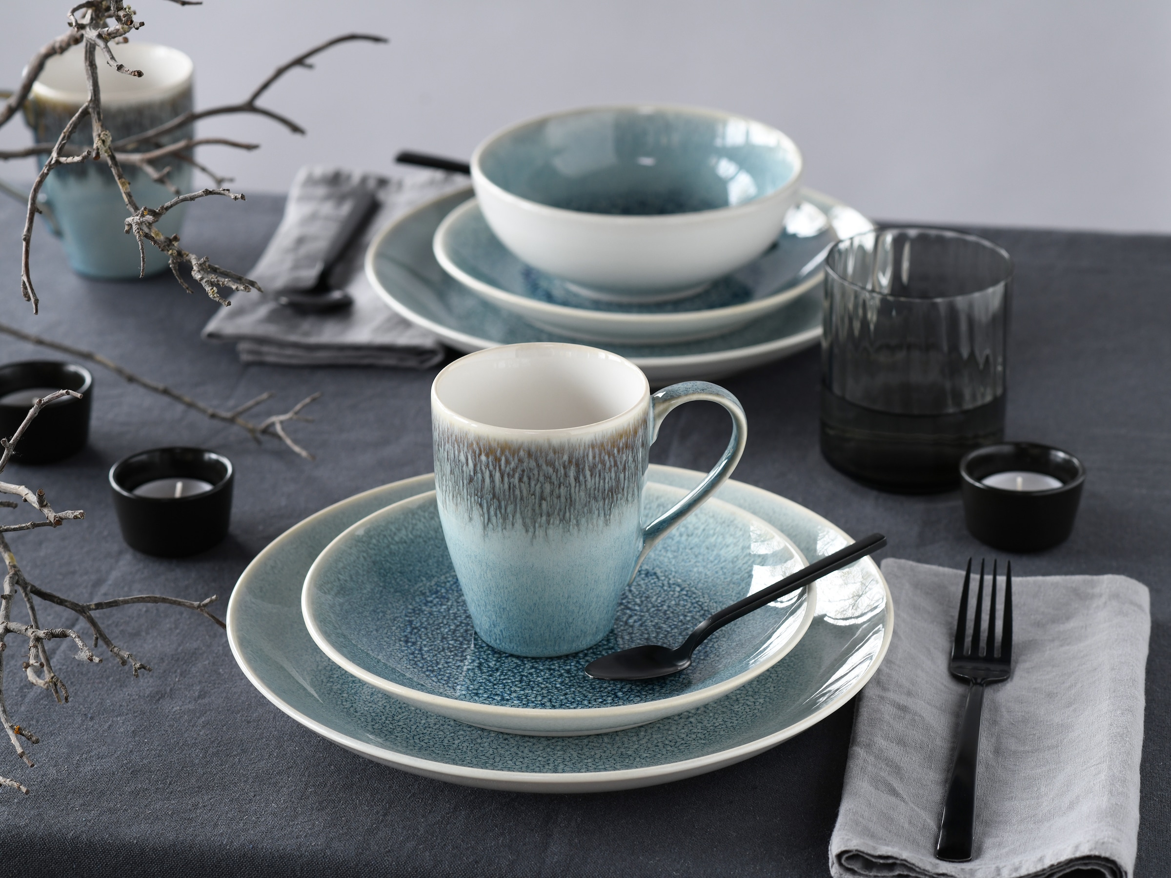 CreaTable Kombiservice »Caldera«, (Set, 8 tlg.), irisierende Glasur