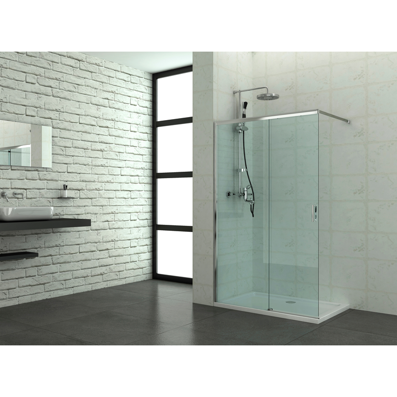 SANOTECHNIK Duschwand »Elite Chrom« 1 Stk. tlg. BxH: 120 x 195 cm, Duschabtrennung mit Schiebetür chromfarben