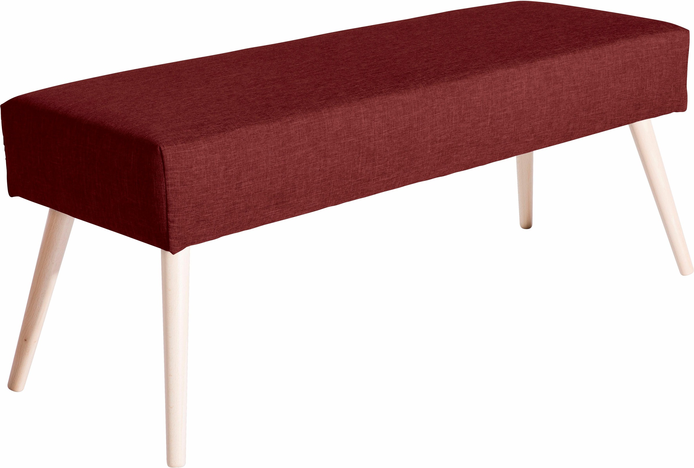 Sitzbank „Sit“, mit hohen konischen Füßen, rot B/H/T: 114 cm x 48 cm x 40 cm