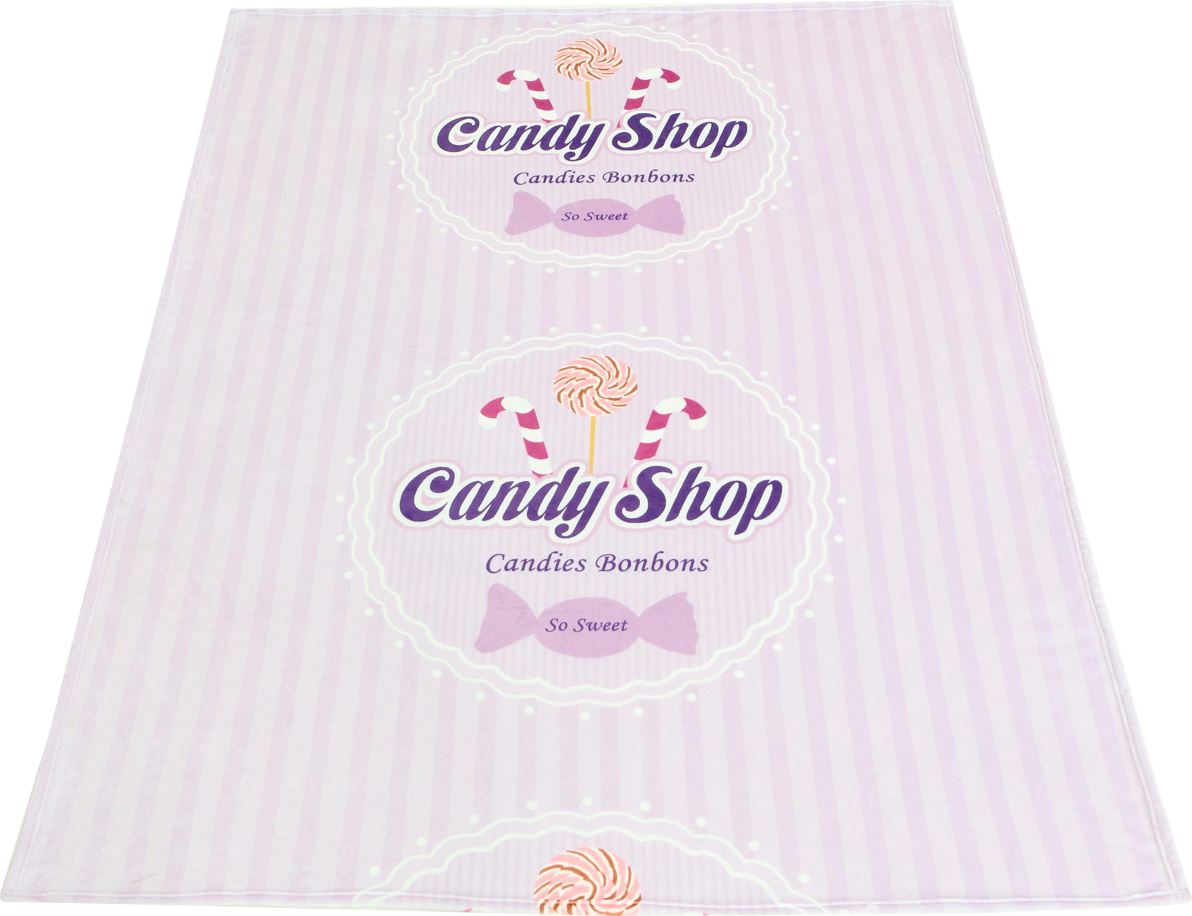 Gold-Line Wohndecke »Candy Shop«, im gemütlichen 50s Style, Kuscheldecke günstig online kaufen