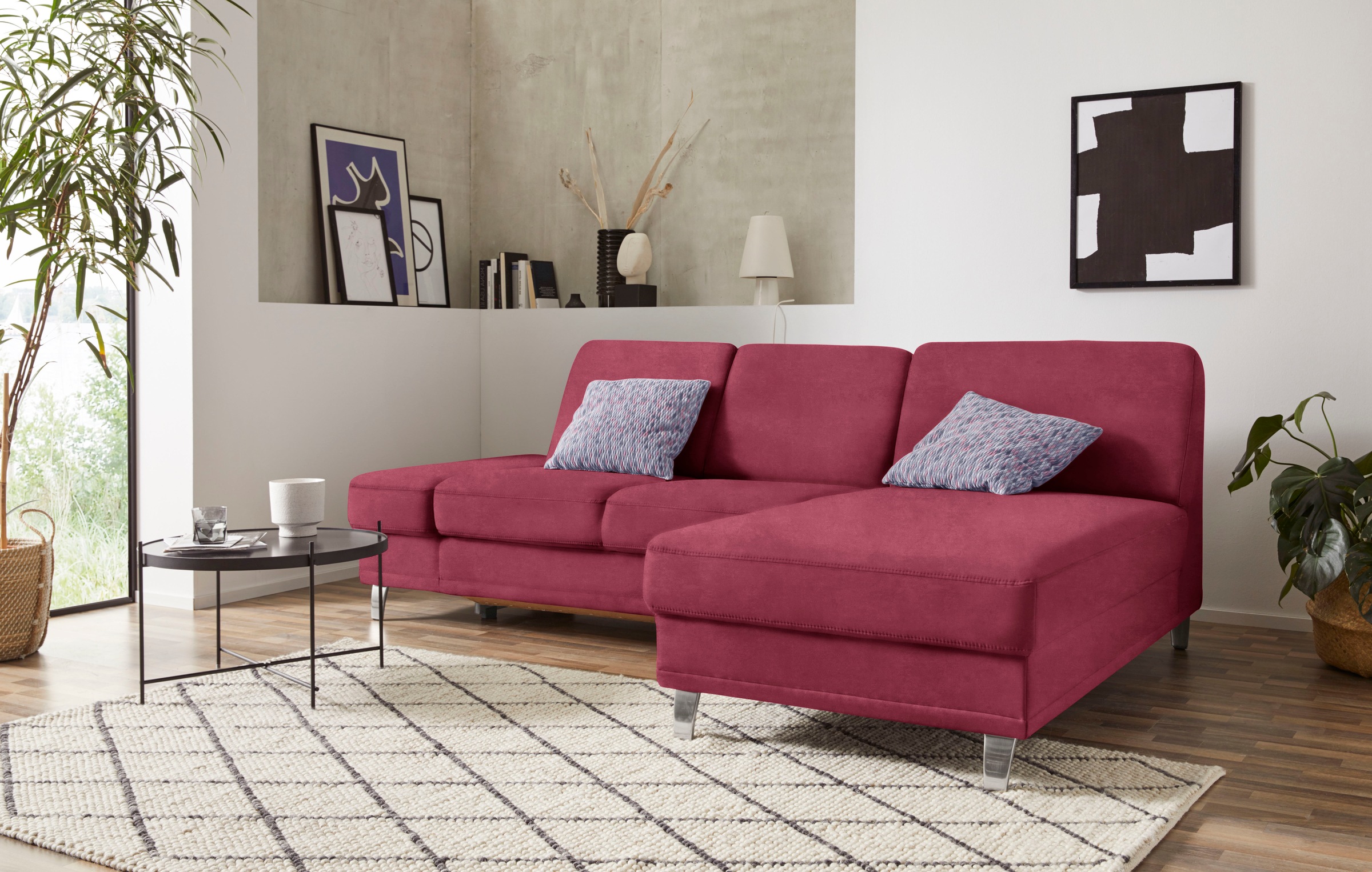 sit&more Ecksofa »Clio L-Form«, wahlweise mit Bettfunktion oder Vorziehsitz und Bettkasten, Federkern