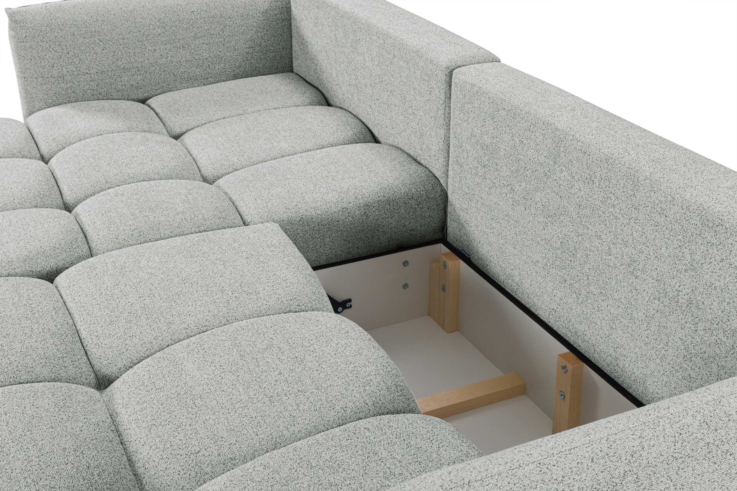 exxpo - sofa fashion Ecksofa »Livonia, B/T: 260/187, modern & praktisch für kleine Räume« Mit Bettfunktion & Bettkasten,hoher Sitzkomfort,inkl. Steppung, L-Form