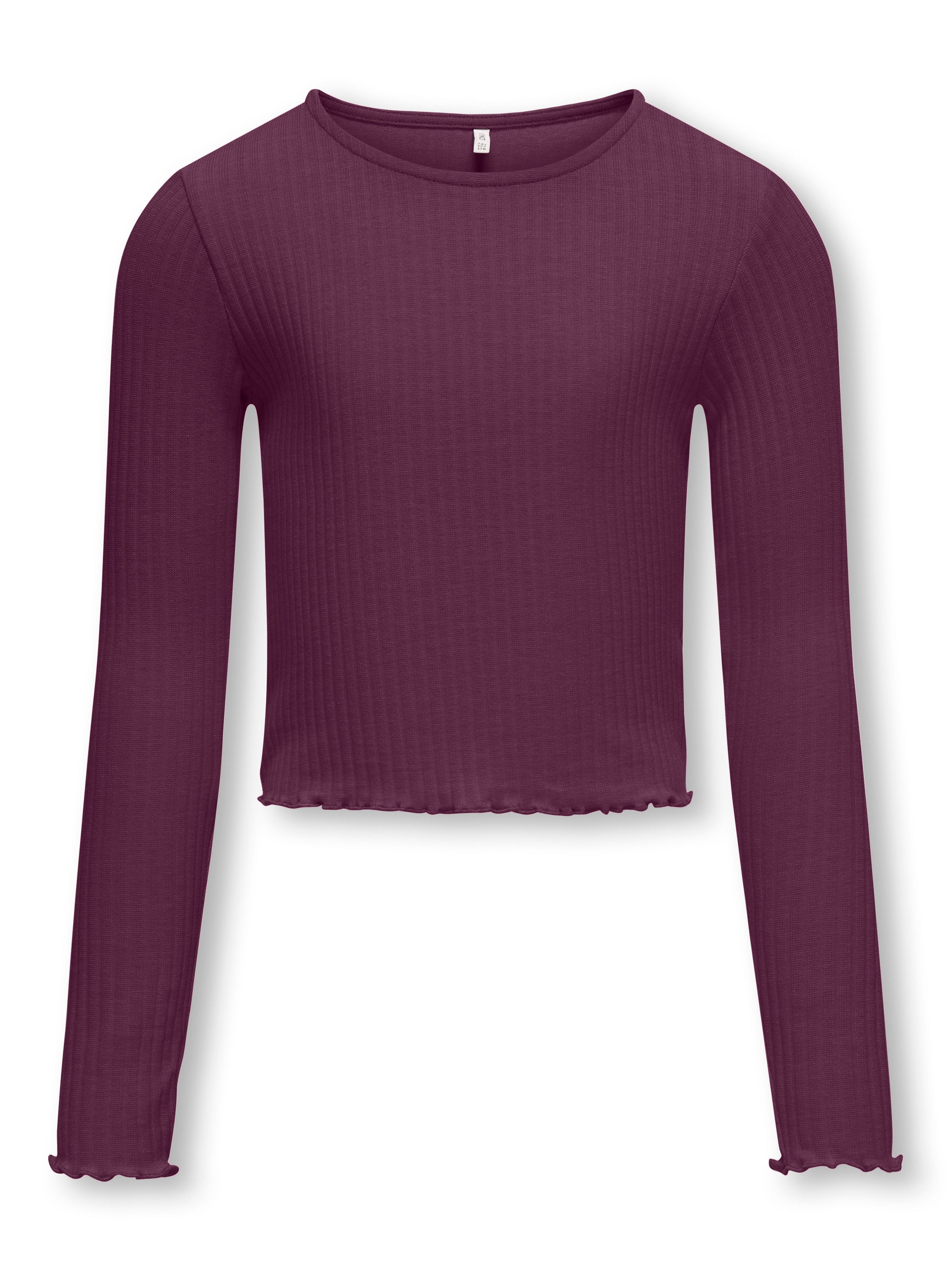 Kids Only Langarmshirt »Kognella L/S O-Neck Top Jrs Noos« In Kurzer Form Und Mit Süßen Wellenkanten Am Saum