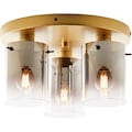 Brilliant Leuchten Deckenleuchte »Osaki«, 3 flammig-flammig, 3 flammig, 17,6 cm Höhe, Ø 30 cm, E14, Glas/Metall, gold/rauchglas