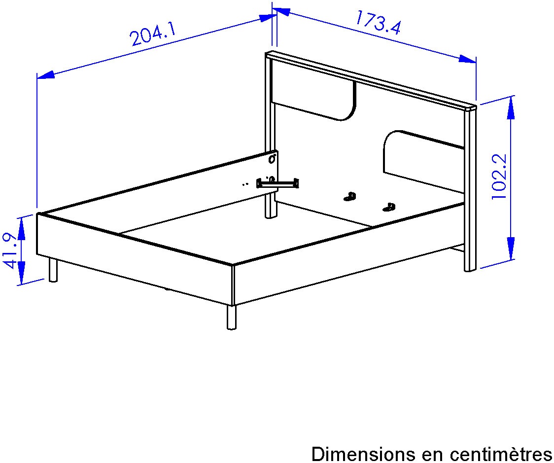 Gami Einzelbett »Galys Bett 160 x 200«, Mit Beleuchtetem Kopfteil