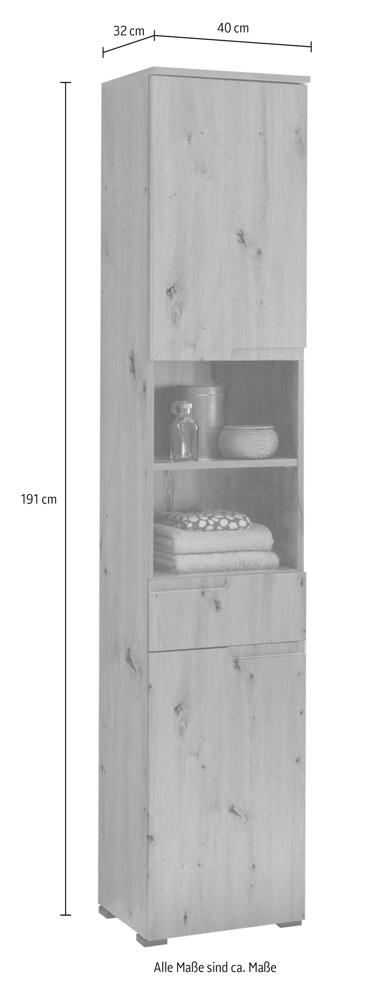 BASIC by Balculina Hochschrank »Spice, Badezimmerschrank BxTxH 40x191x32 cm« 1 Stk. tlg. Breite 40 cm, Griffmulden,