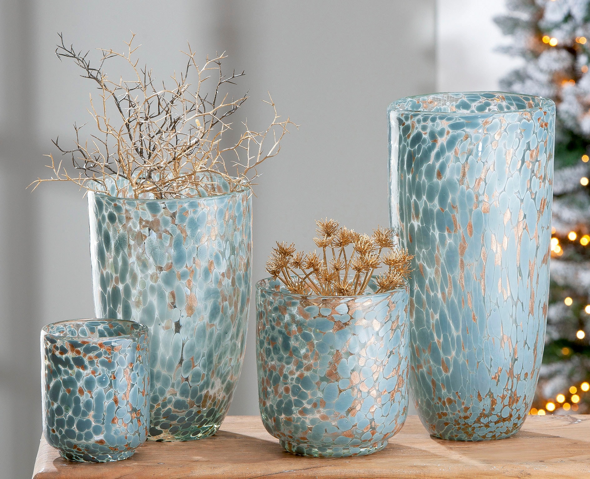 Casablanca by Gilde Tischvase »Murina«, Vase dekorative Blumenvase Glas, (1 auf St.), Raten aus bestellen