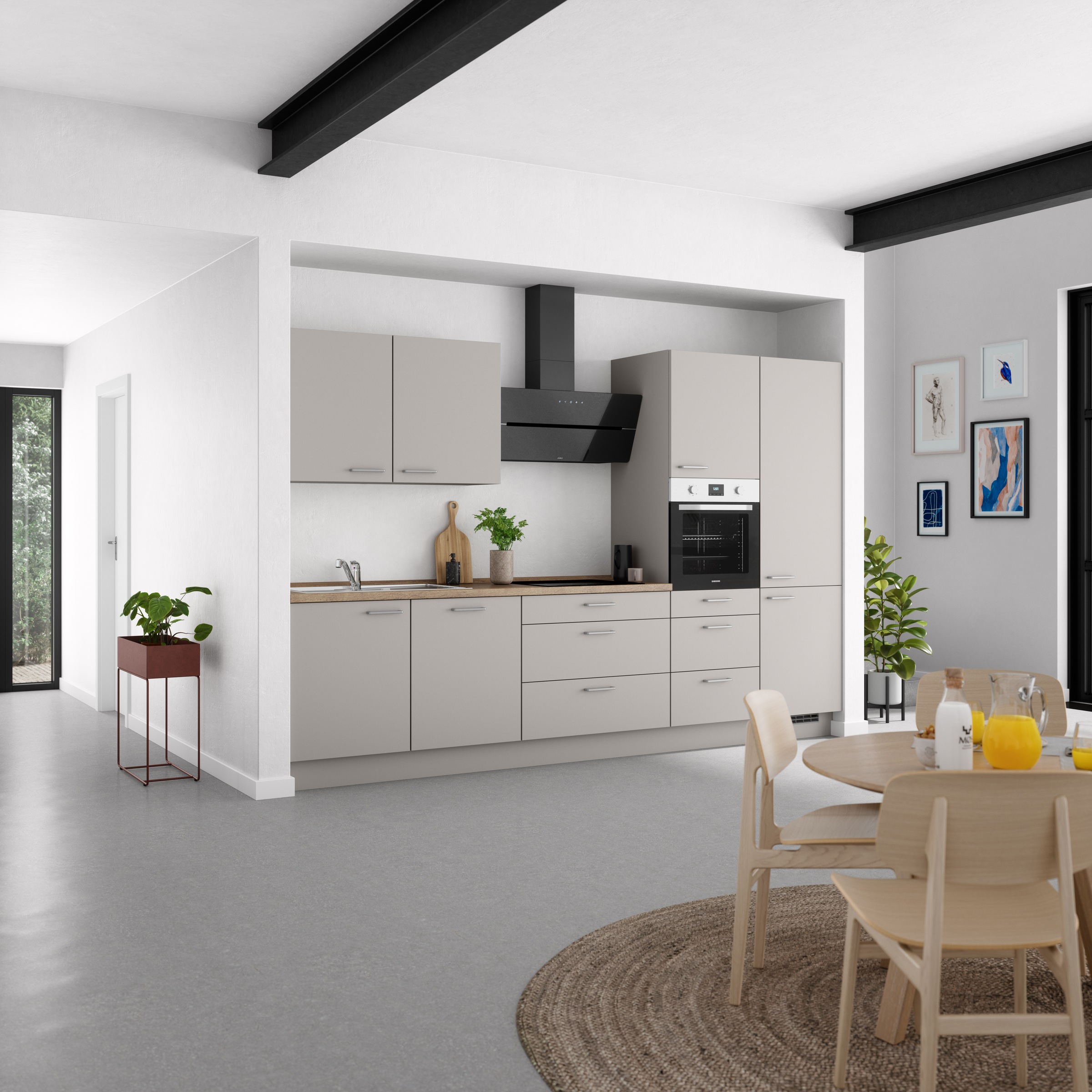 nobilia® Küchenzeile »"Touch II"«, vormontiert, Ausrichtung wählbar, Breite 330 cm, wahlw. mit E-Geräten