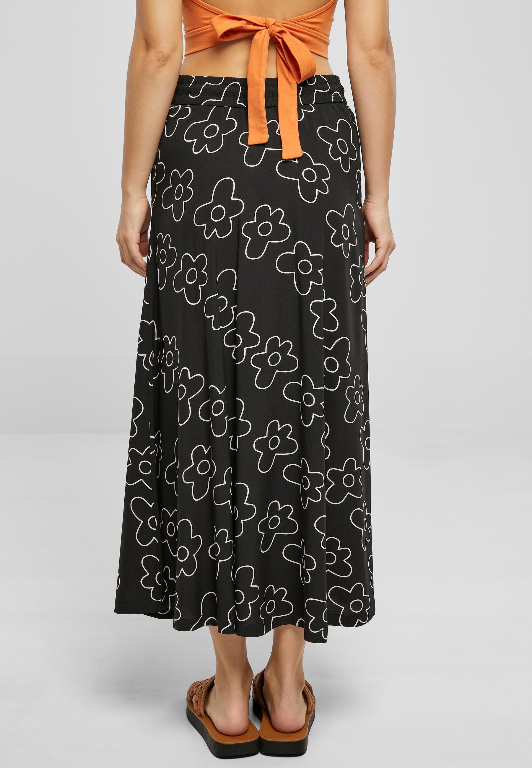 URBAN CLASSICS Jerseyrock »Urban Classics Damen Ladies Viscose Midi Skirt« 1 Stk.