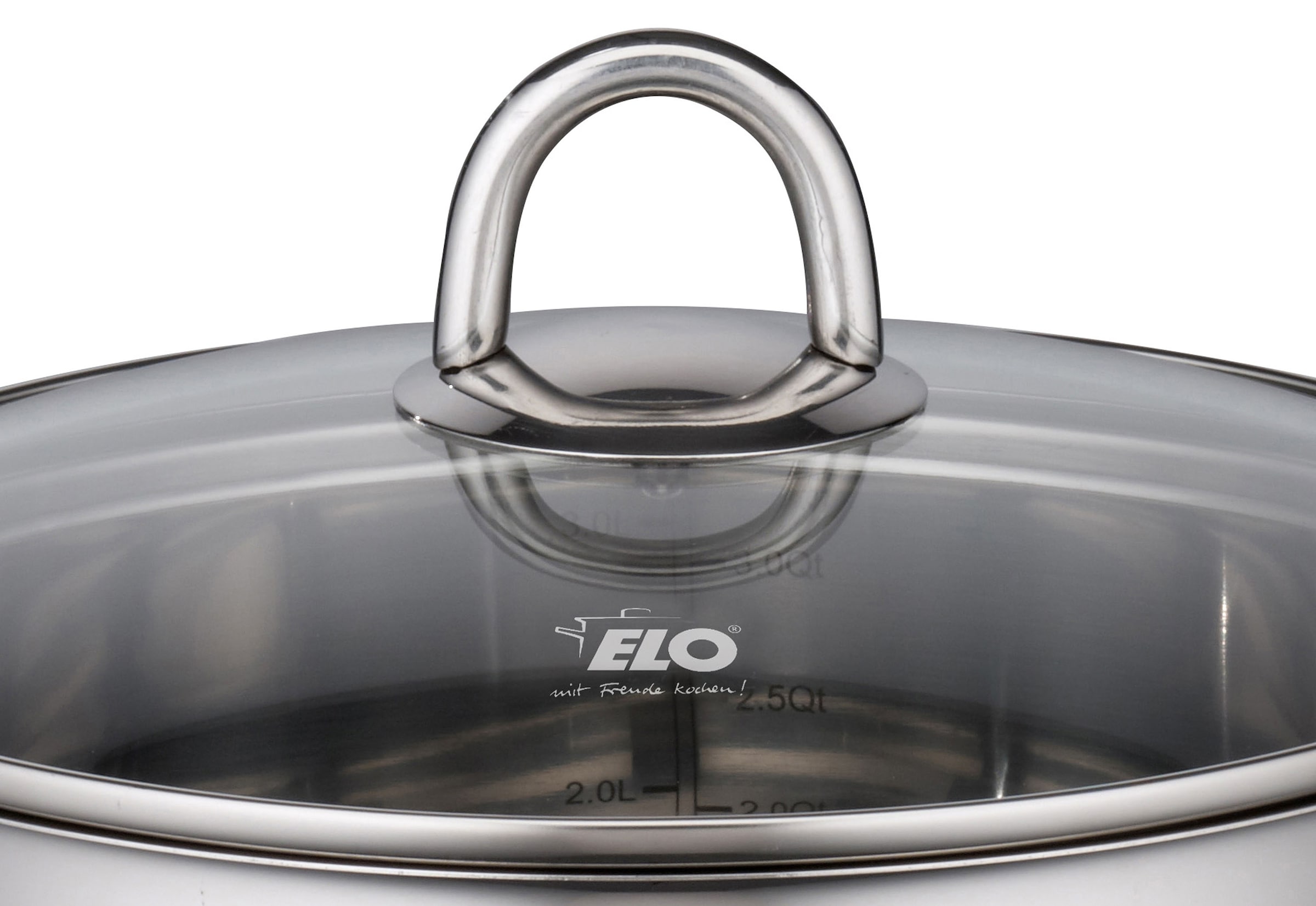 Elo Topf-Set »Rubin« Set, Bratentopf 20cm, Fleischtopf 16/20cm, Kasserolle 16cm, Gemüsetopf24 cm, 9 Stk. tlg. Edelstahl 18/10