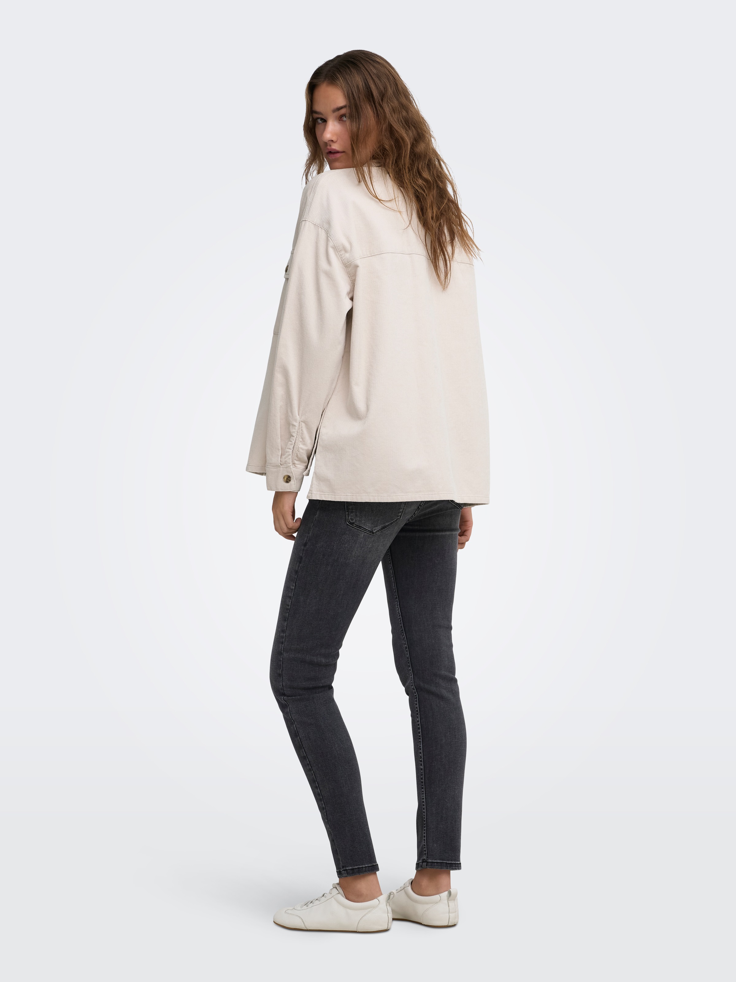 ONLY Hemdbluse »ONLMOXIE L/S CORD SLIT SHACKET CC PNT« Baumwolle, Feincord, oversize