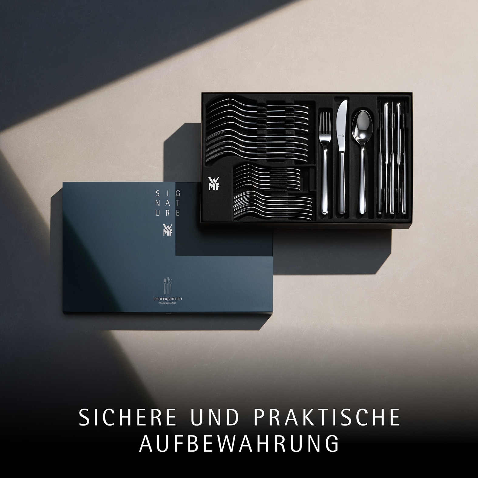 WMF Besteck-Set »Kult Plus, ergonomisch perfekt in der Hand, geschmiedete Klingen« spülmaschinenfest für eine schnelle Reinigung, poliert