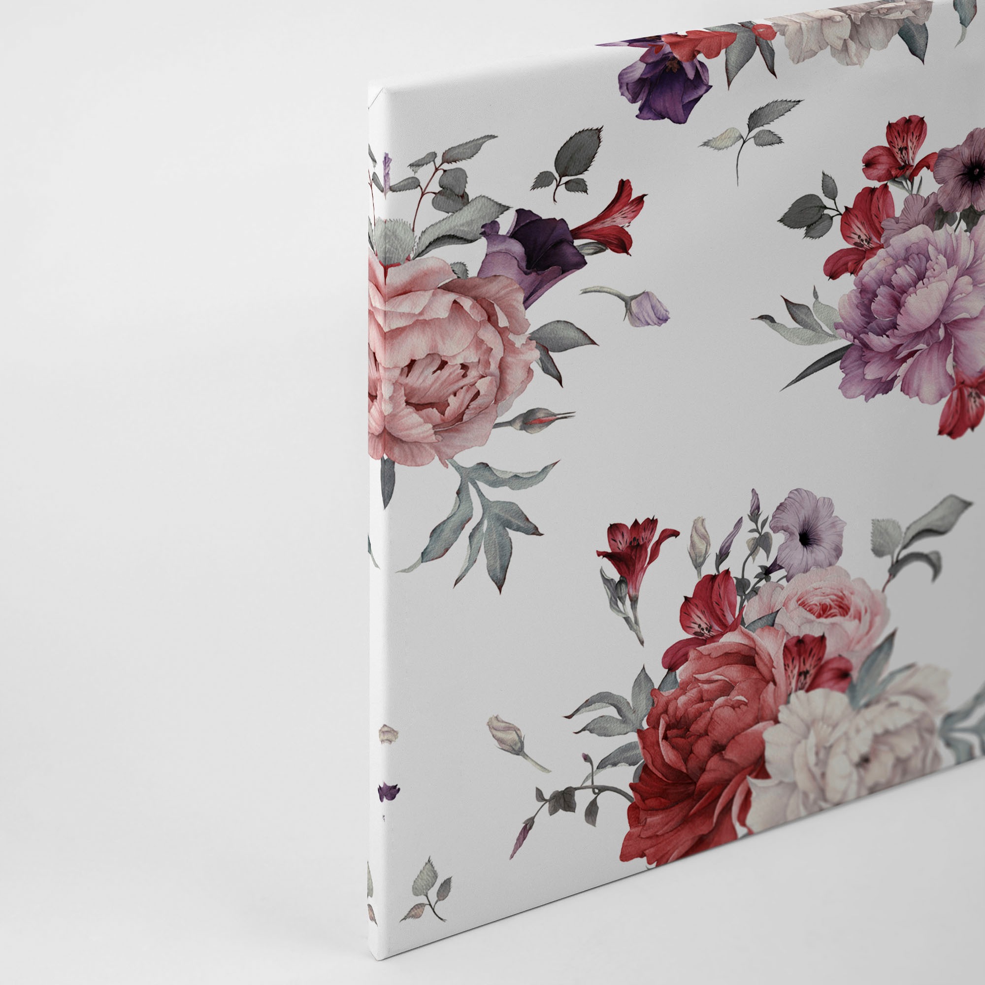 A.S. Création Leinwandbild »Flower Bouquet«, Kunst-Blumen-Kinder, (1 St.), Landhaus Keilrahmen Blumen Rosen Blümchen Leinwand-Bild Wohnzimmer