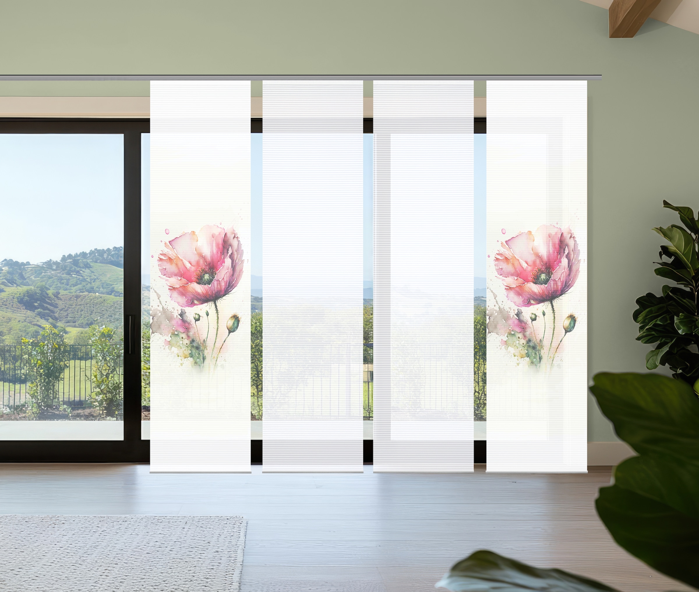 HOME in green Schiebegardine »MELIORA« Paneelwagen 4 Stk. tlg. Bambusoptik, günstig online kaufen