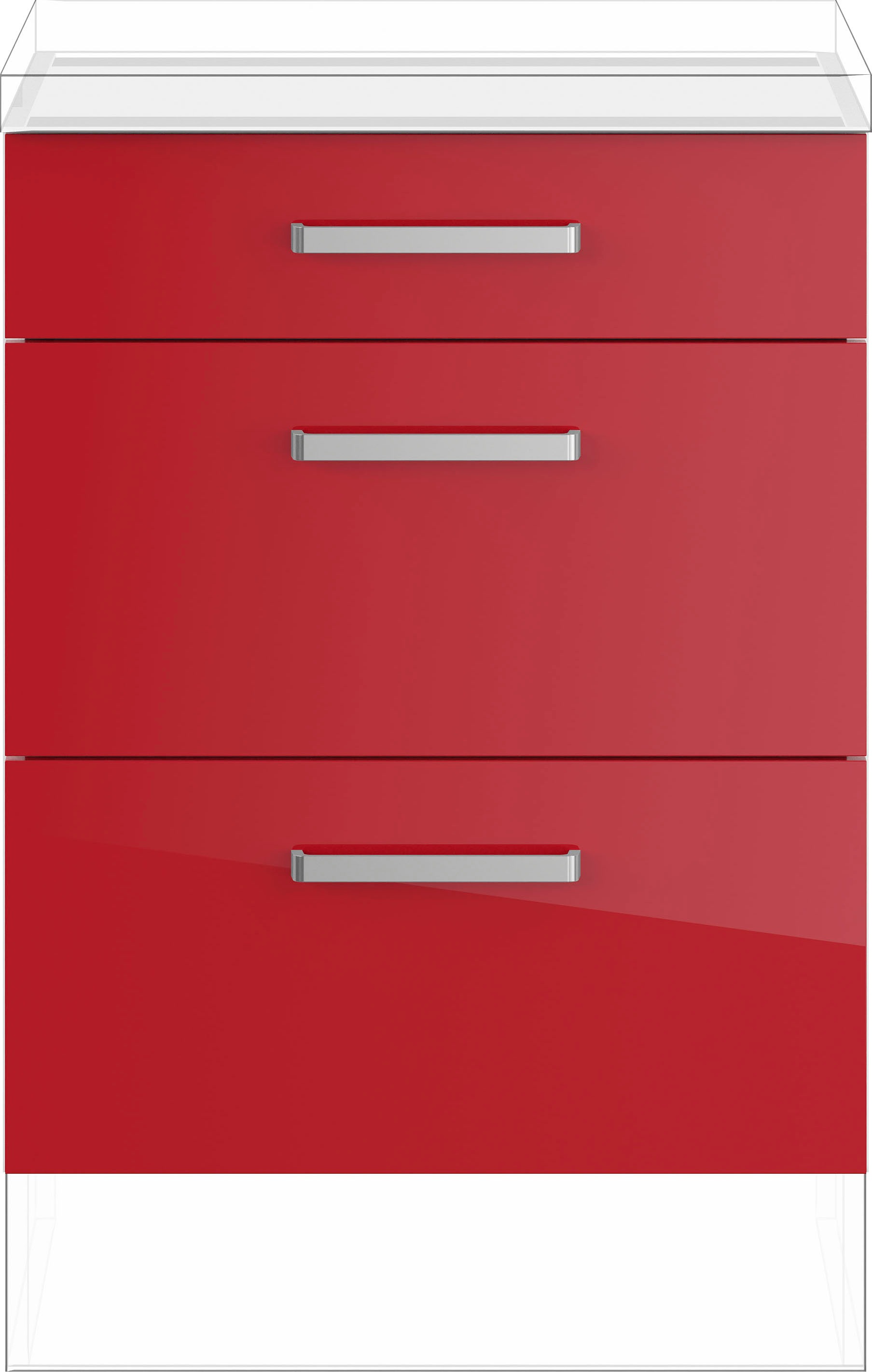 IMPULS KÜCHEN Auszugsunterschrank »"Turin", Breite/Höhe: 60/72,3 cm, mit Soft-Close«, vormontiert, mit Schubkasten, mit Auszügen