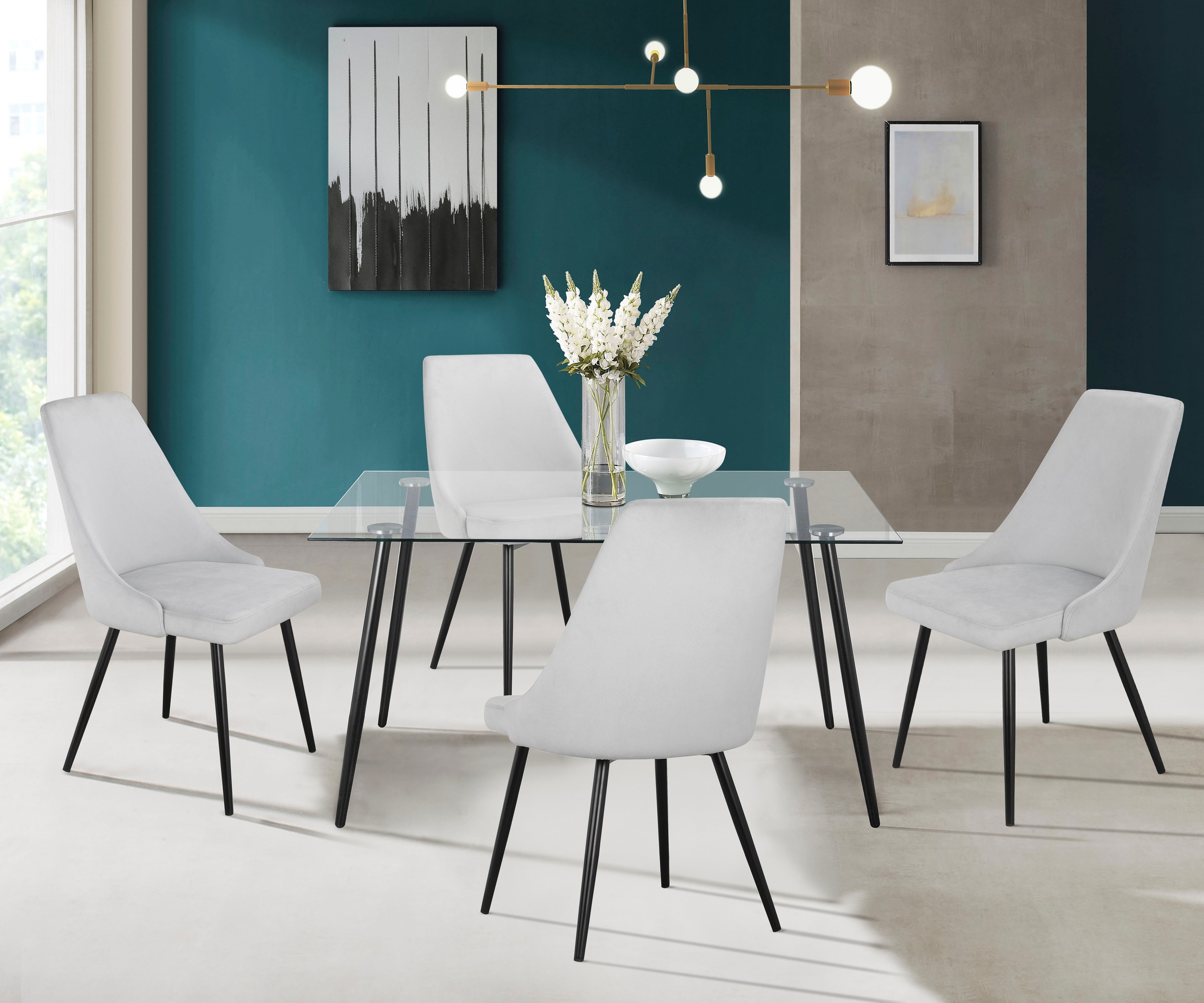 INOSIGN Essgruppe »Danny-Malio« Set, Set 140 cm, 5 Stk. tlg. Glastisch 140x günstig online kaufen
