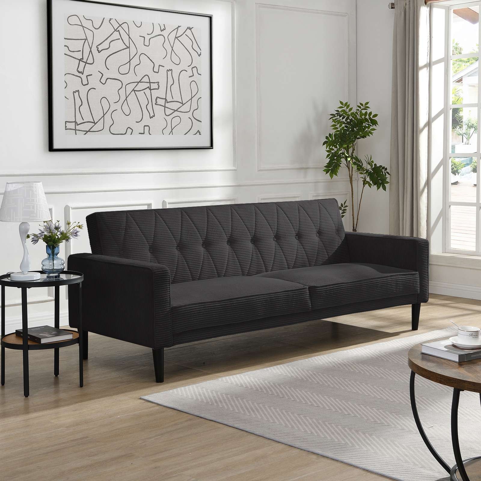 Dorel Home 3-Sitzer »Avon«, Schlafsofa 213cm, Bettfunktion (110/190cm), trendiger Cord o. Webstoff