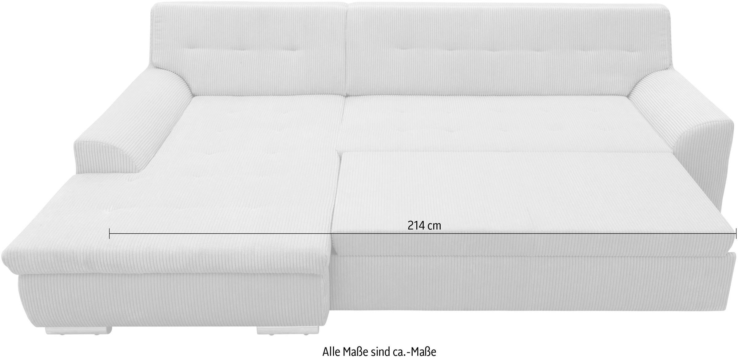 DOMO collection Ecksofa Treviso, wahlweise mit Bettfunktion, incl. Zierkissen