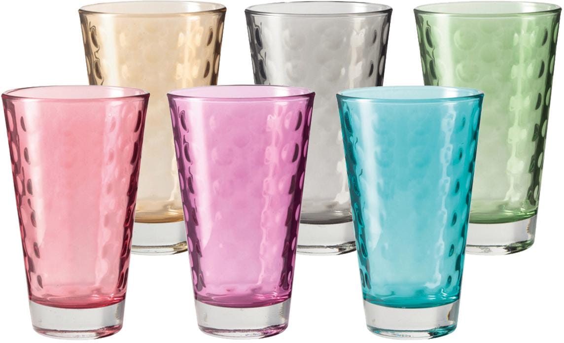 Longdrinkglas »Optic«, (Set, 6 tlg., 6), Colori Qualität, 300 ml, 6-teilig
