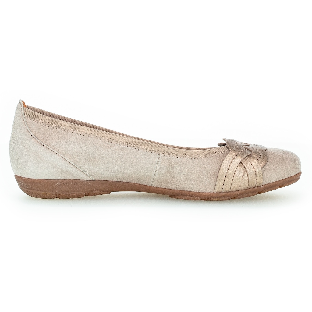 Gabor Ballerina, Festtagsschuh, Slipper, Business Schuh mit Zierriegel im Metallic-Look