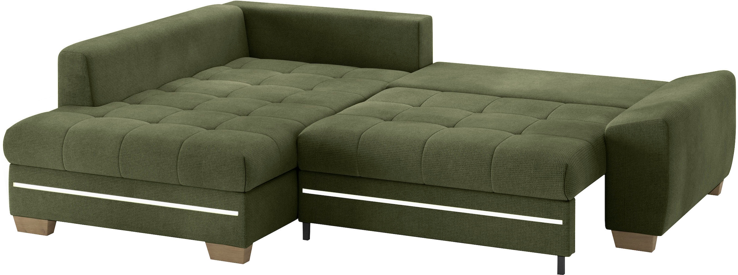 Mr. Couch Ecksofa »Nikita II, L-Form«, mit RGB-LED Beleuchtung, wahlweise mit Bett, Bettkasten, Kaltschaum