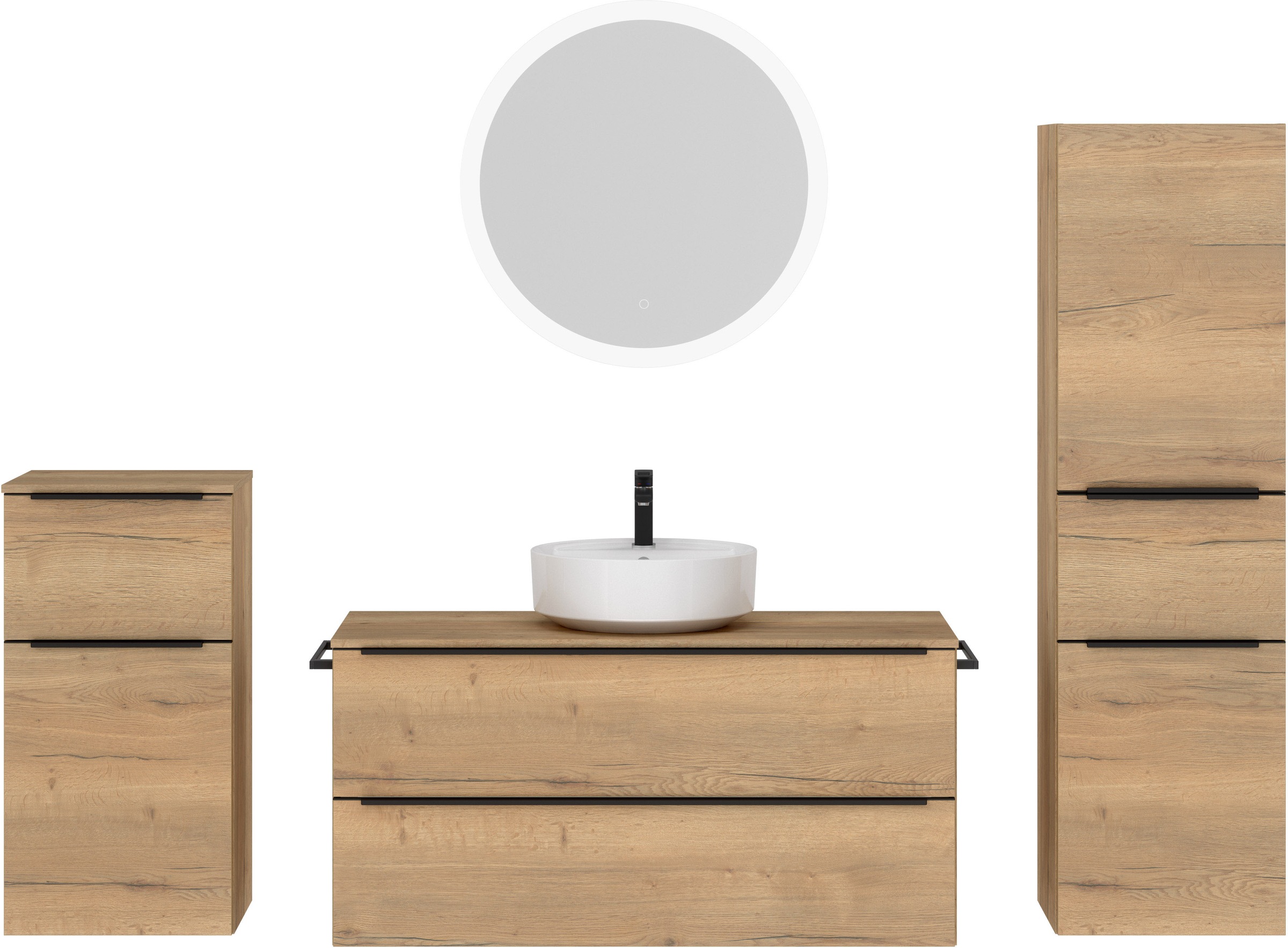 nobilia® Badmöbel-Set »Alvene« vormontiert, mit Soft-Close, 4 Stk. tlg. günstig online kaufen