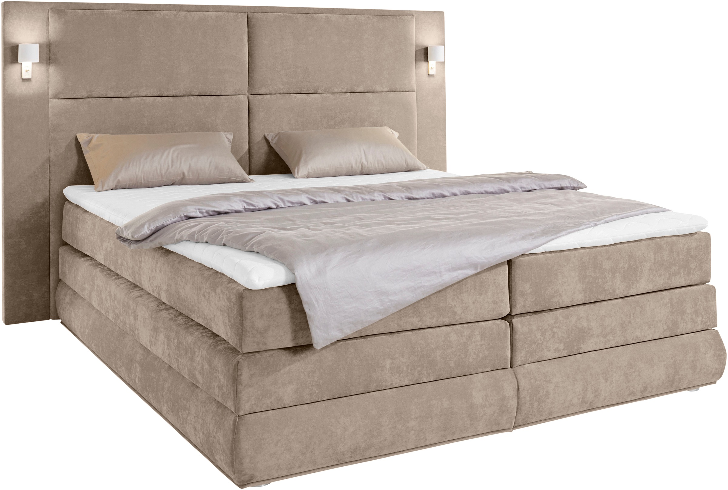 COLLECTION AB Boxspringbett Copenhagen, inklusive Bettkasten und Topper, wahlweise mit LED-Beleuchtung