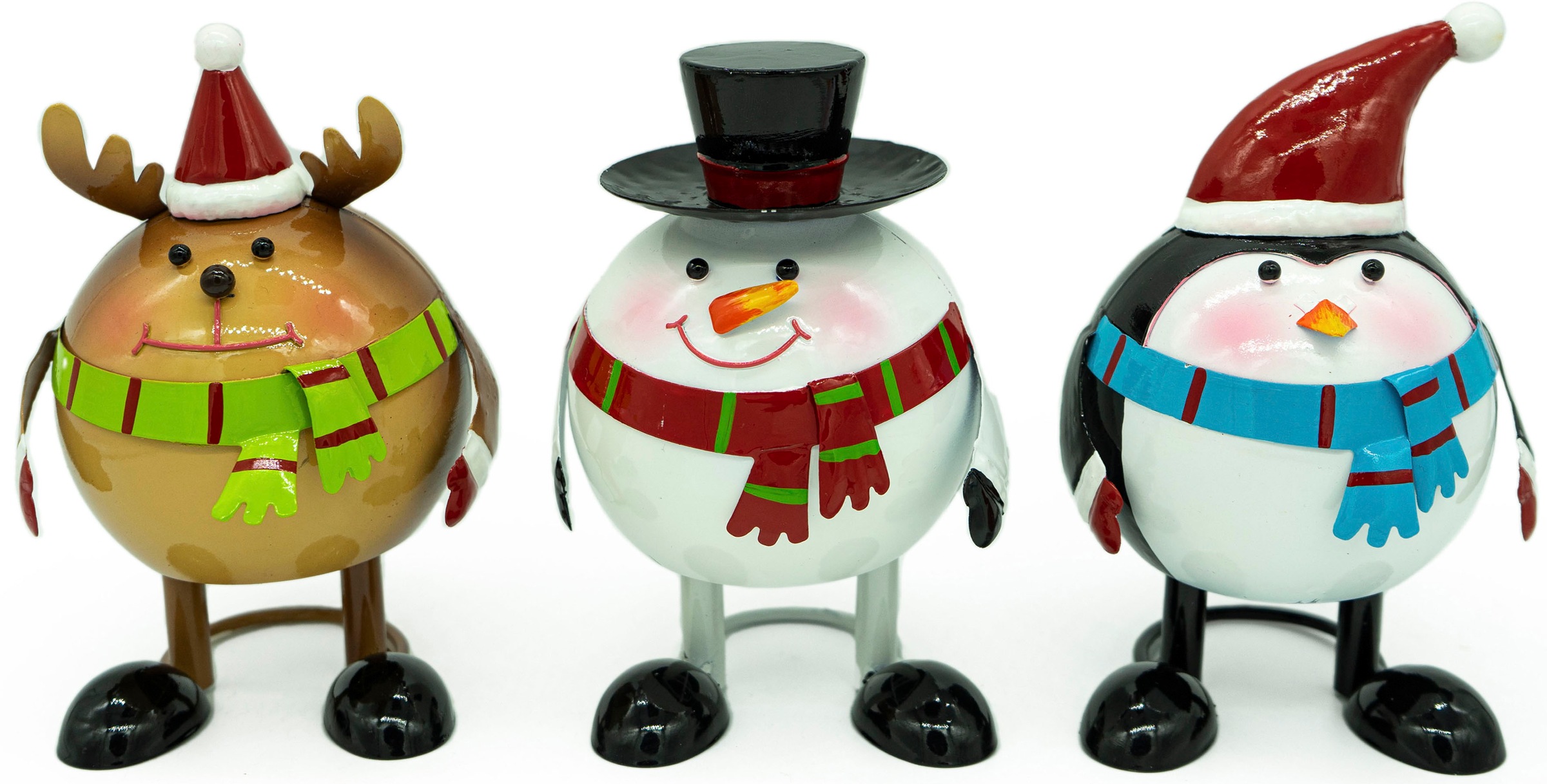 NOOR LIVING Weihnachtsfigur »Dekofigur aus Metall, Höhe ca. 14 cm«, Wackelfigur, Winterdeko zum Stellen