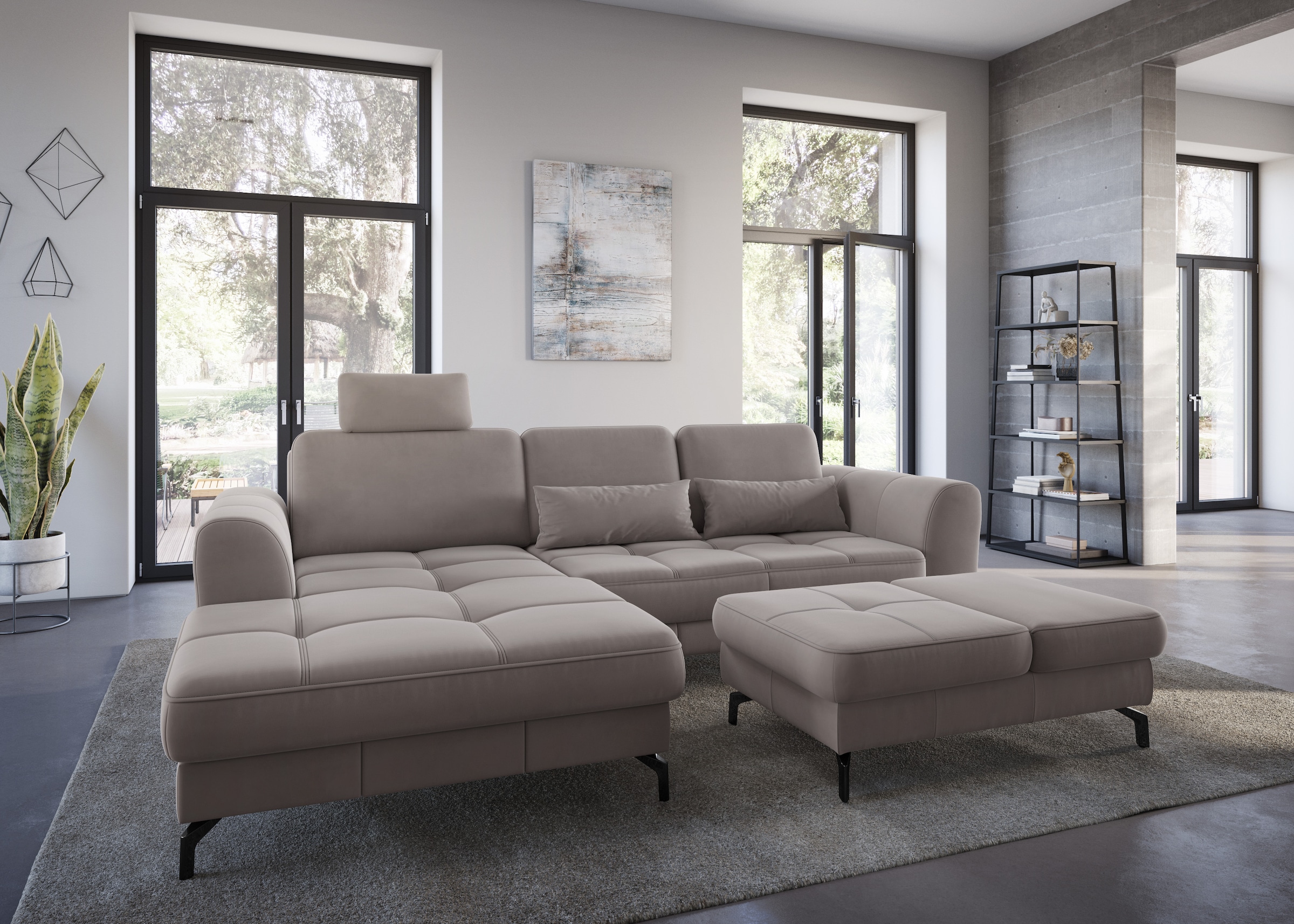 sit&more Hocker »Bendigo«, mit Klappfunktion, Bodenfreiheit 12 cm, wahlweise in 2 Fußfarben