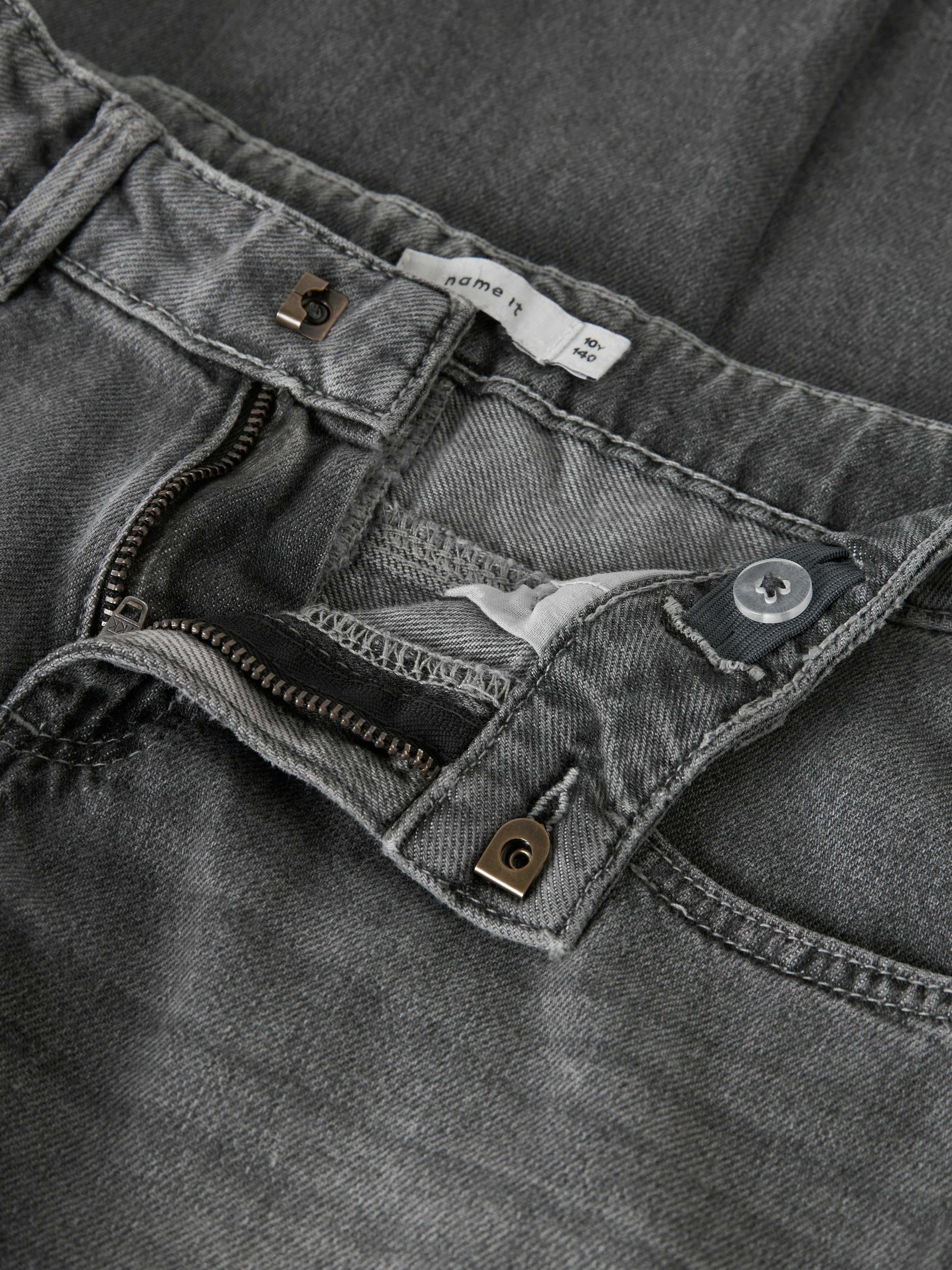 Name It Weite Jeans »NKFROSE für Mädchen mit weitem Bein und klassischem Sitz« normal, Denim, Abriebeffekte, Reißverschluss