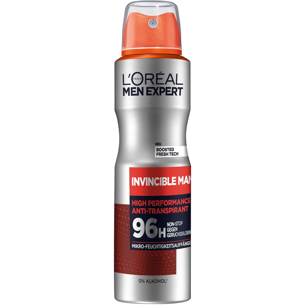 L'ORÉAL PARIS MEN EXPERT Deo-Spray »Deo Spray Invincible Man 96h«, (Packung, 6 tlg.)