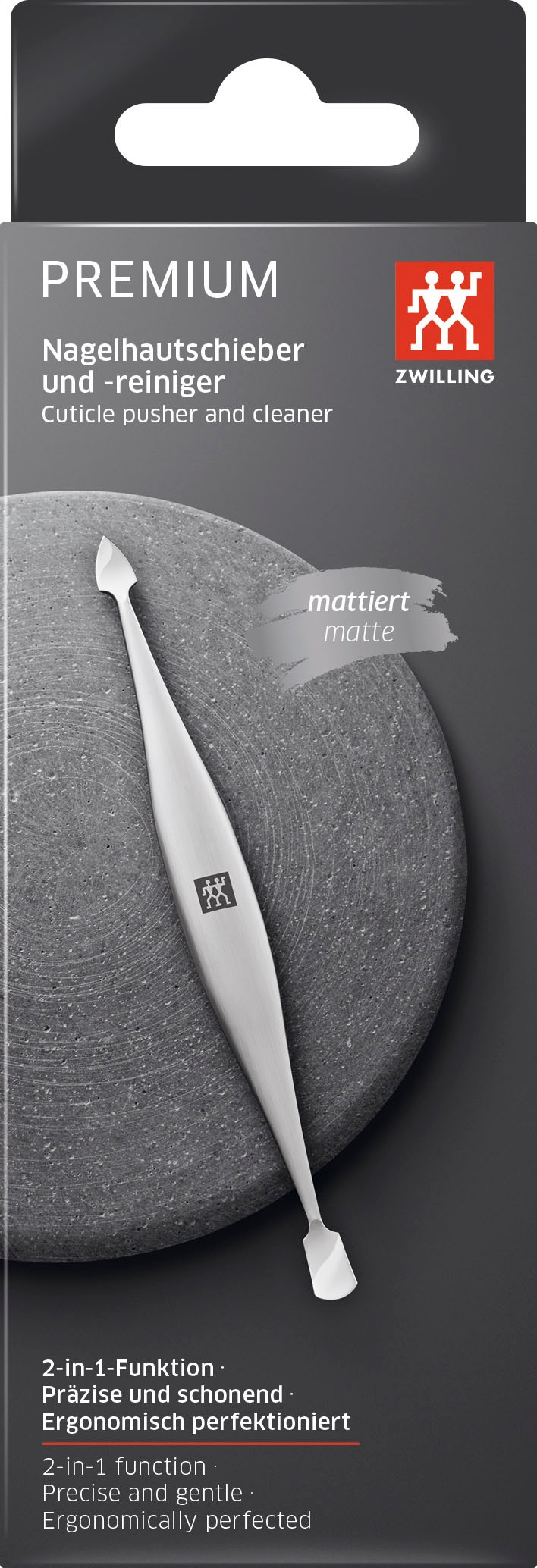 Zwilling Nagelschere »Zwilling Nagelhautreiniger«, Zweiseitig, grob- und feinkörnige Fläche, aus rostfreiem Edelstahl.