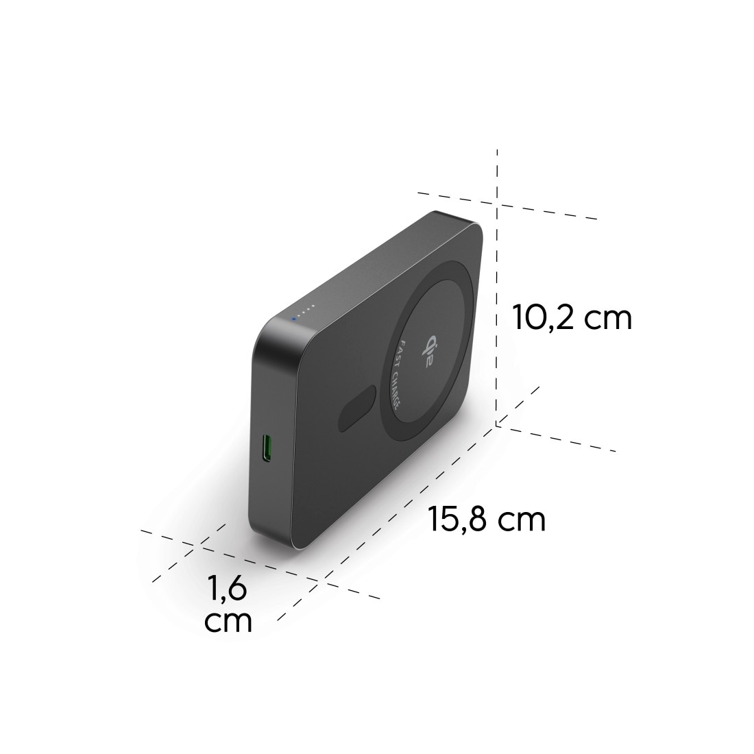 Hama Powerbank »Kabelloses Power Pack mit Qi2 (10000 mAh, magnetisch unterwegs Laden)« 10.000 mAh Qi2-zertifiziert, induktiv Laden, MagSafe-kompatibel