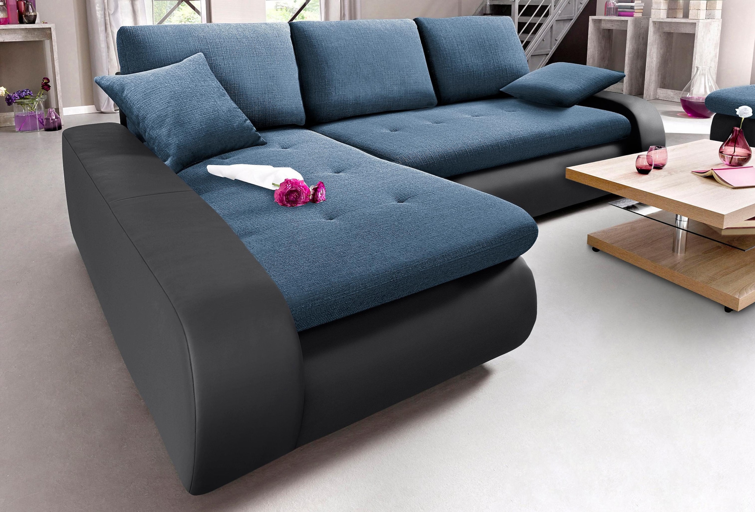 TRENDMANUFAKTUR Ecksofa »Indie, modern und bequem, Materialmix, OTTOs Choic günstig online kaufen